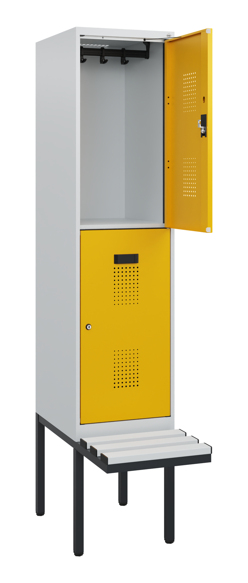 C+P Doppelstock-Spind Evolo PLUS, Bank, 2 Fächer, 