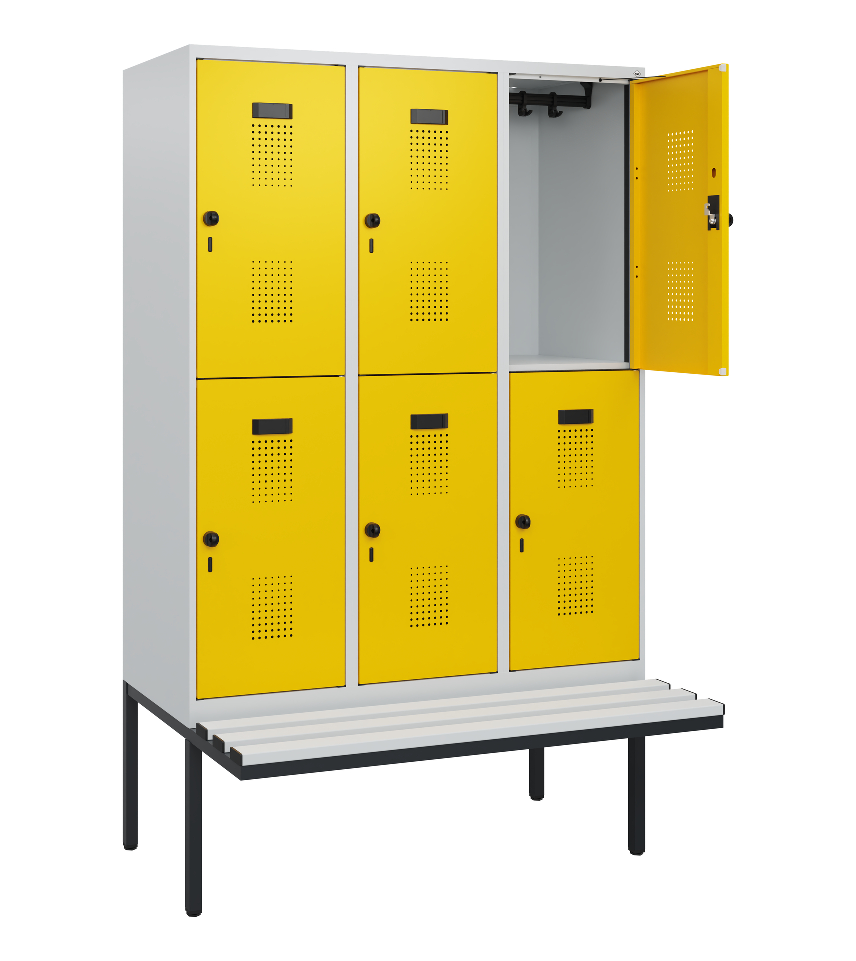 C+P Doppelstock-Spind Evolo PLUS, Bank, 6 Fächer, 