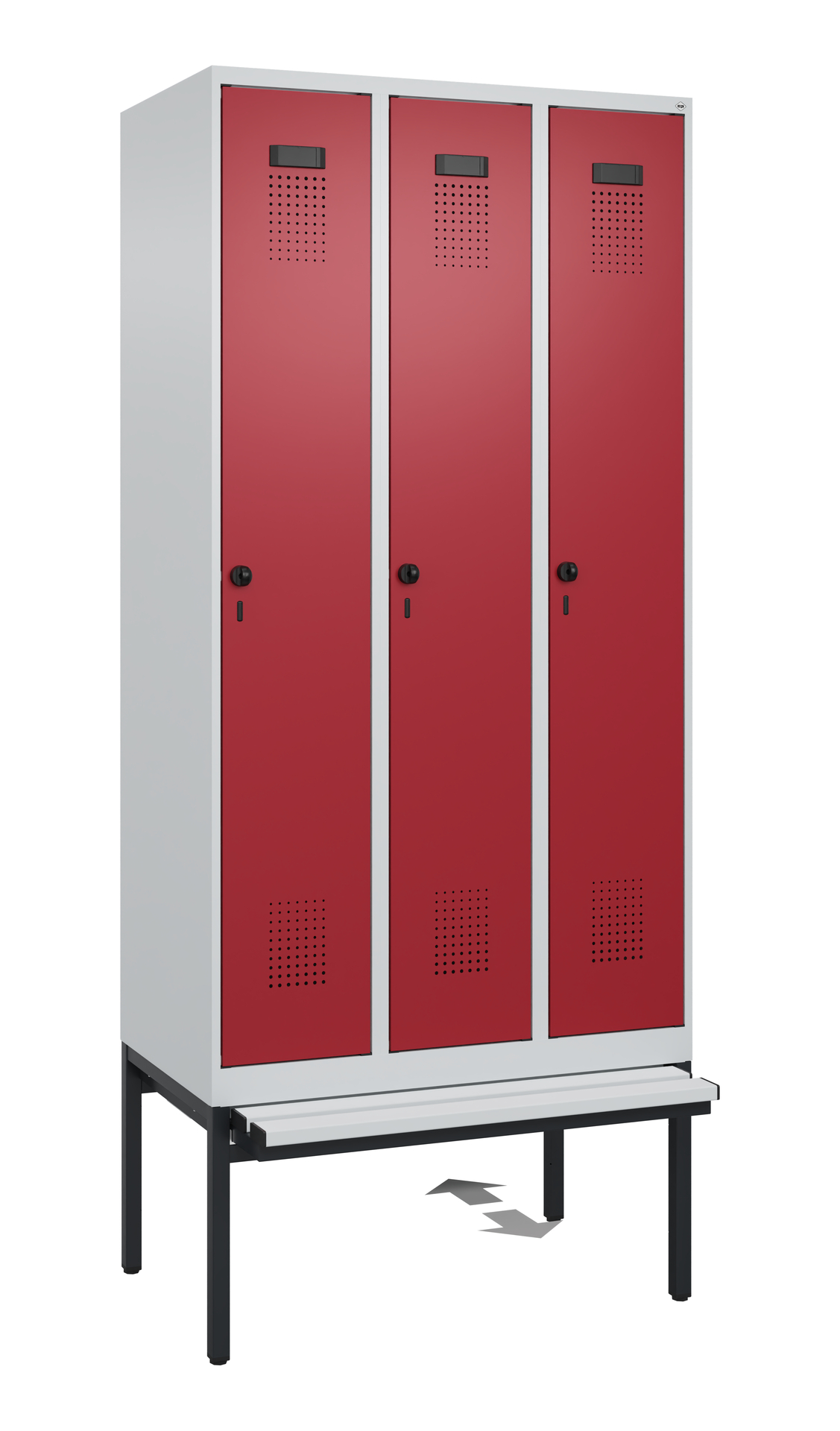 C+P Spind Evolo PLUS, Bank, 3 Abteile, 2120x900x815mm