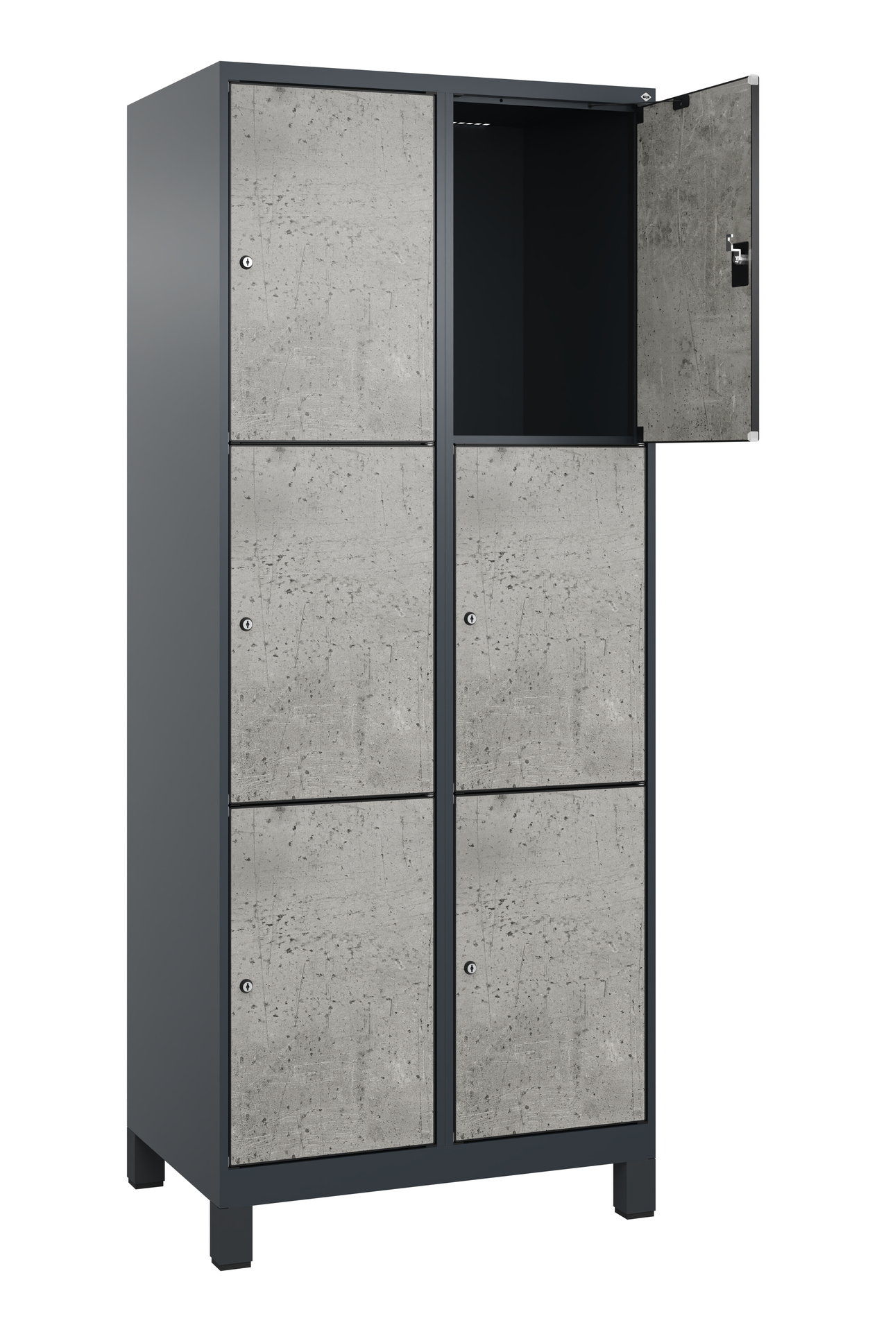 C+P Schlie�fachschrank Evolo PLUS, F��e, 6 F�cher, 1950x800x500mm