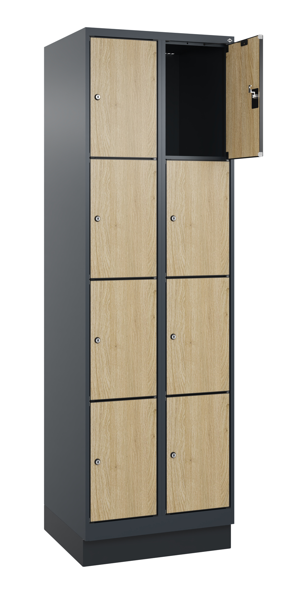 C+P Schlie�fachschrank Evolo PLUS, Sockel, 8 F�cher, 1950x600x500mm
