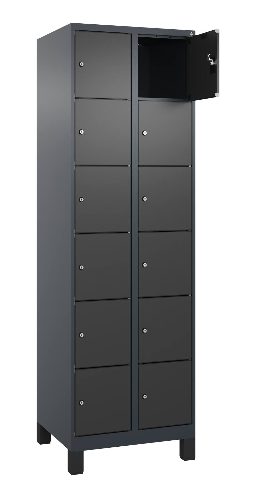 C+P Schlie�fachschrank Evolo PLUS, F��e, 12 F�cher, 1950x600x500mm