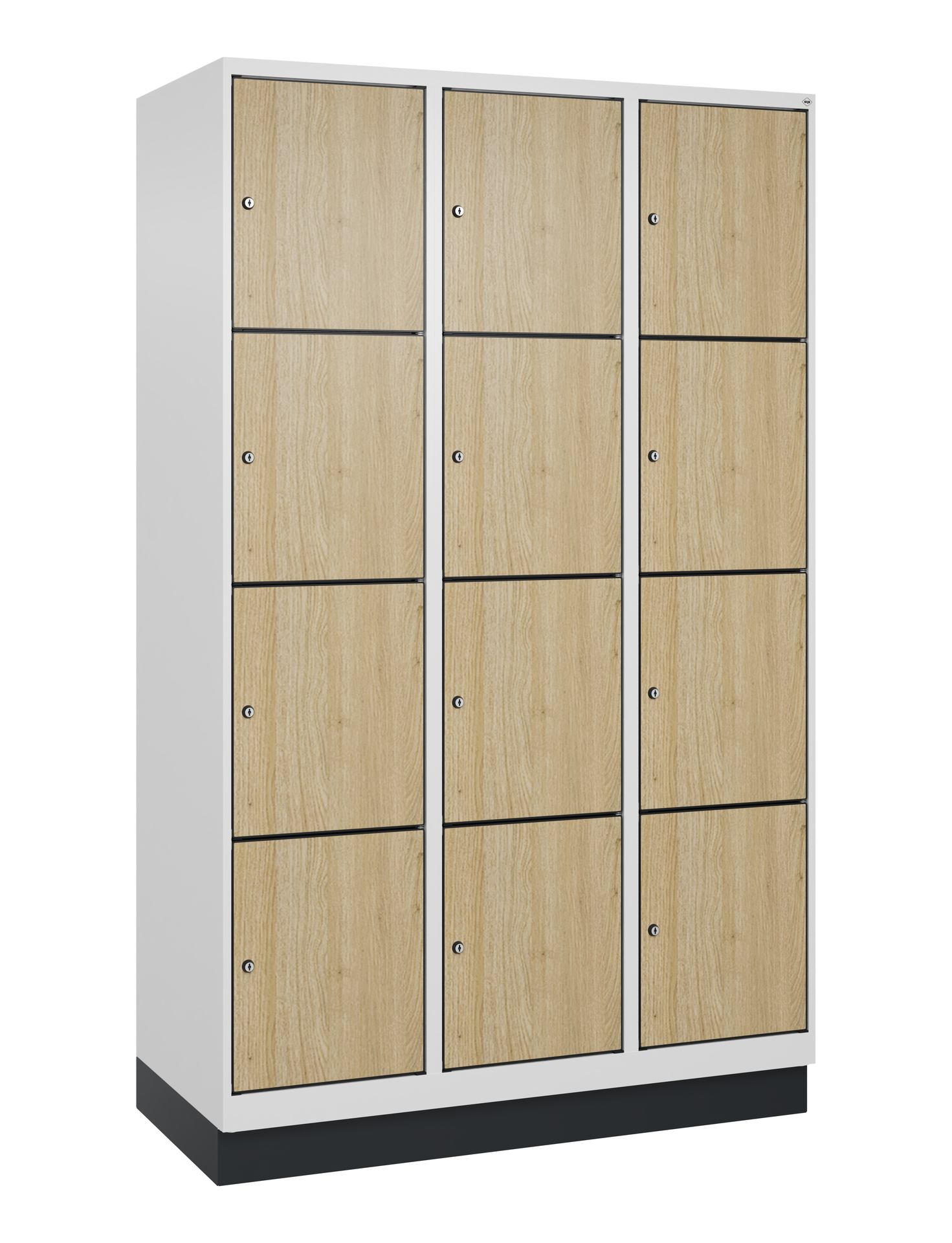 C+P Schlie�fachschrank Evolo PLUS, Sockel, 12 F�cher, 1950x1200x500mm