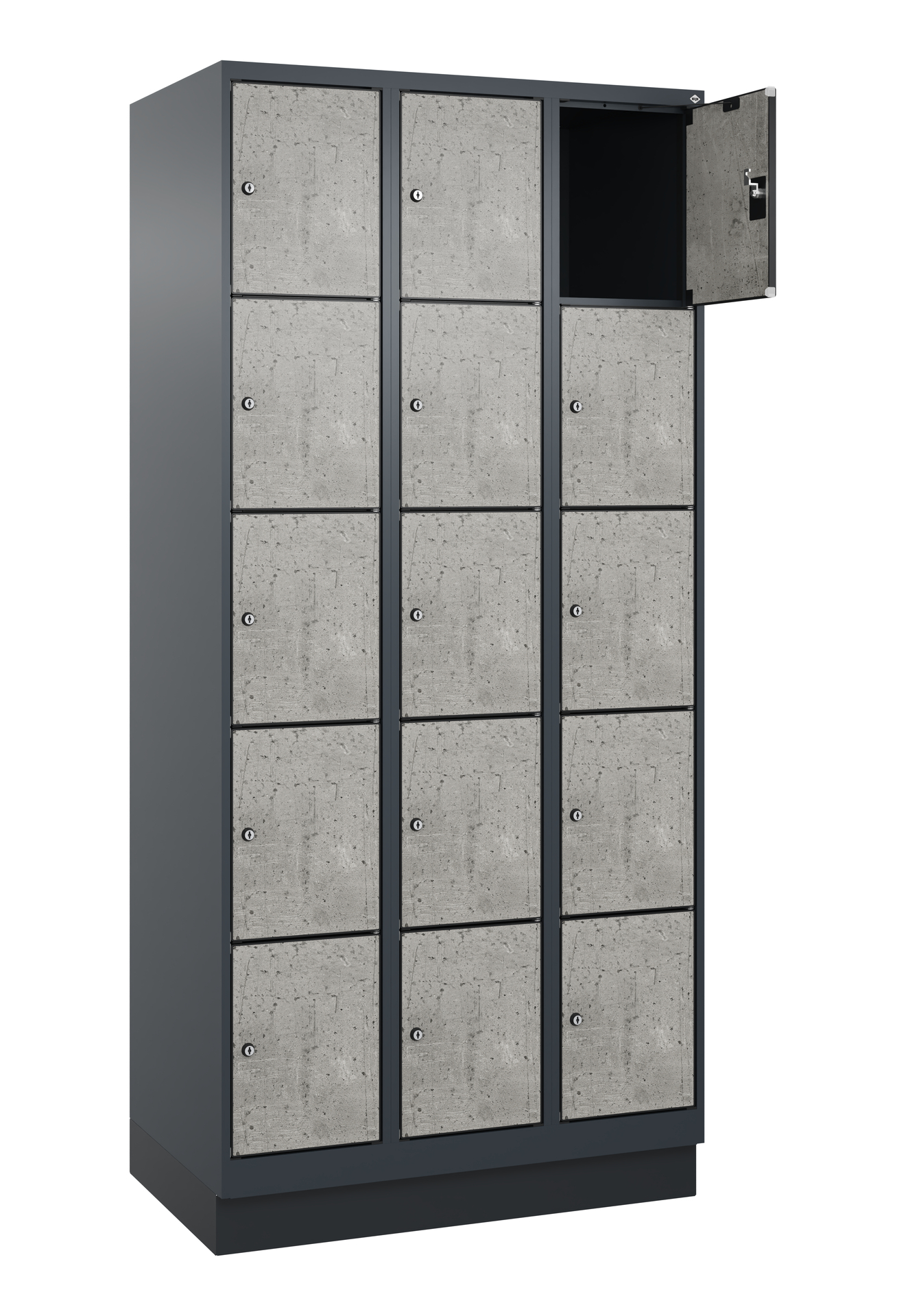 C+P Schlie�fachschrank Evolo PLUS, Sockel, 15 F�cher, 1950x900x500mm
