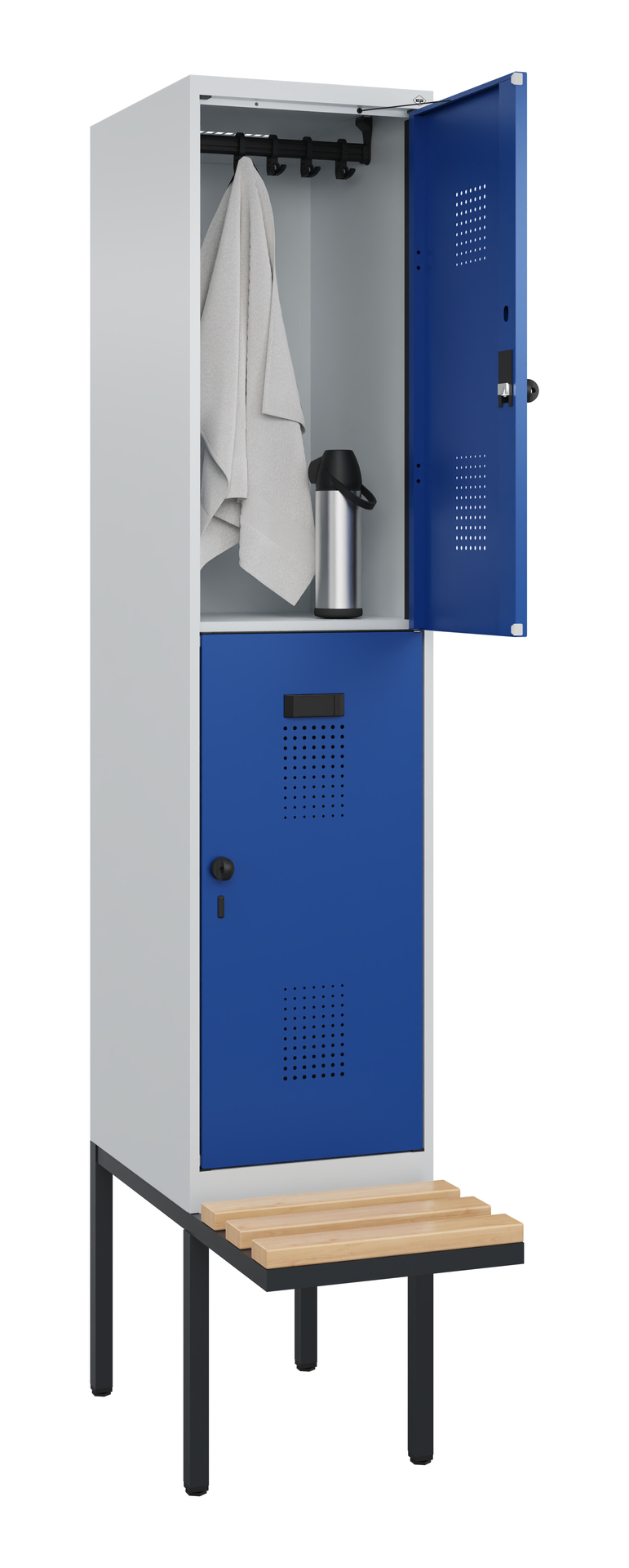 C+P Doppelstock-Spind Evolo PLUS, Bank, 2 Fächer, 