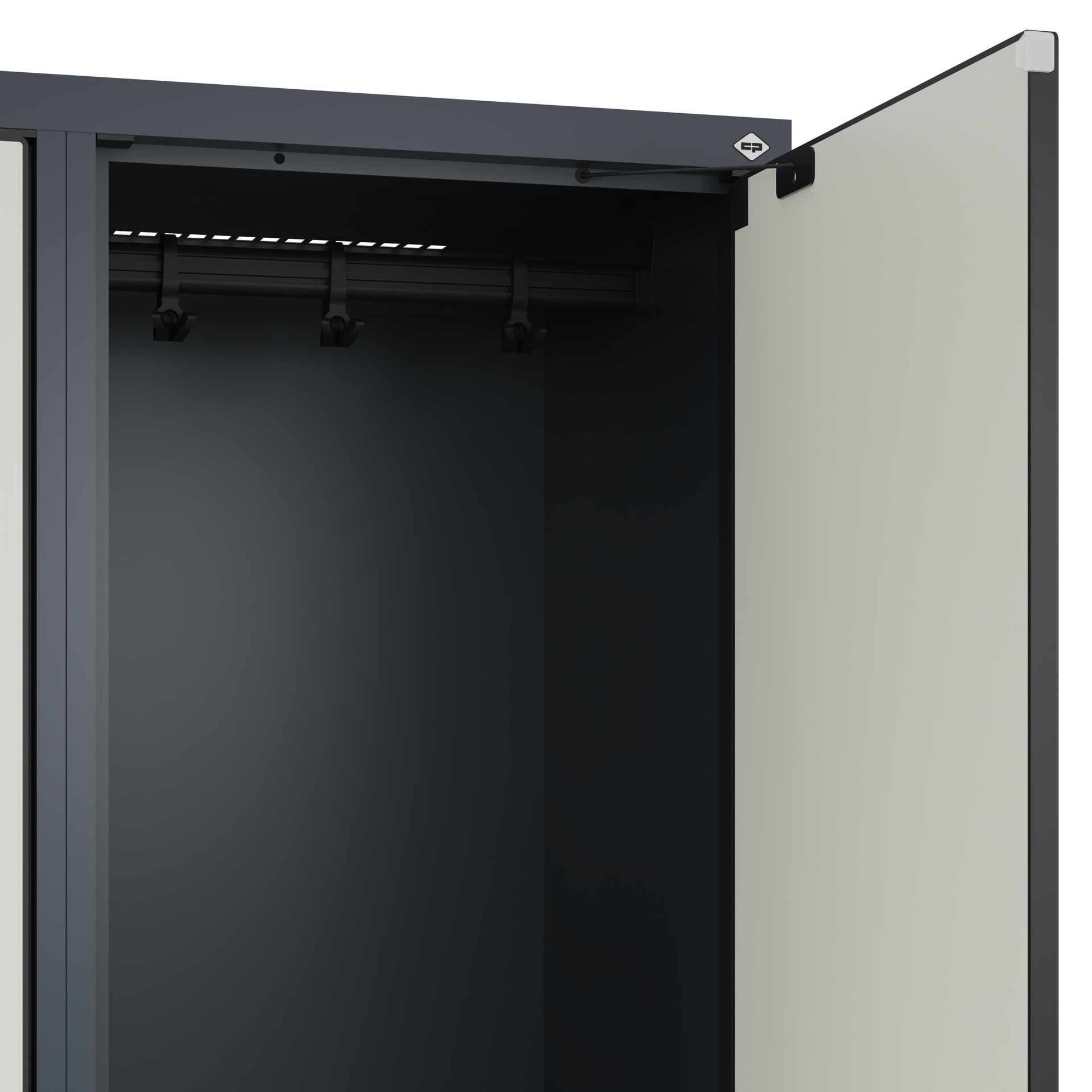 C+P Doppelst�ckiger Spind Evolo PLUS, 2 F�cher, 1950x400x500mm