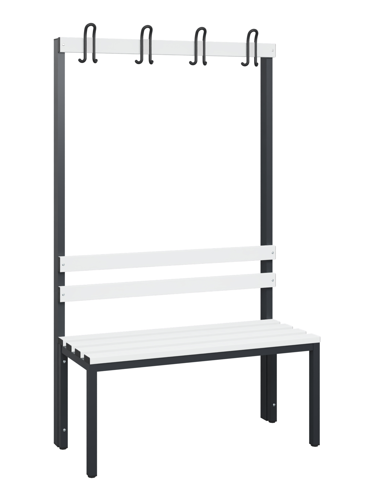 C+P Garderobenbank Solid, 1716x1000x412mm, 7021/Weiß