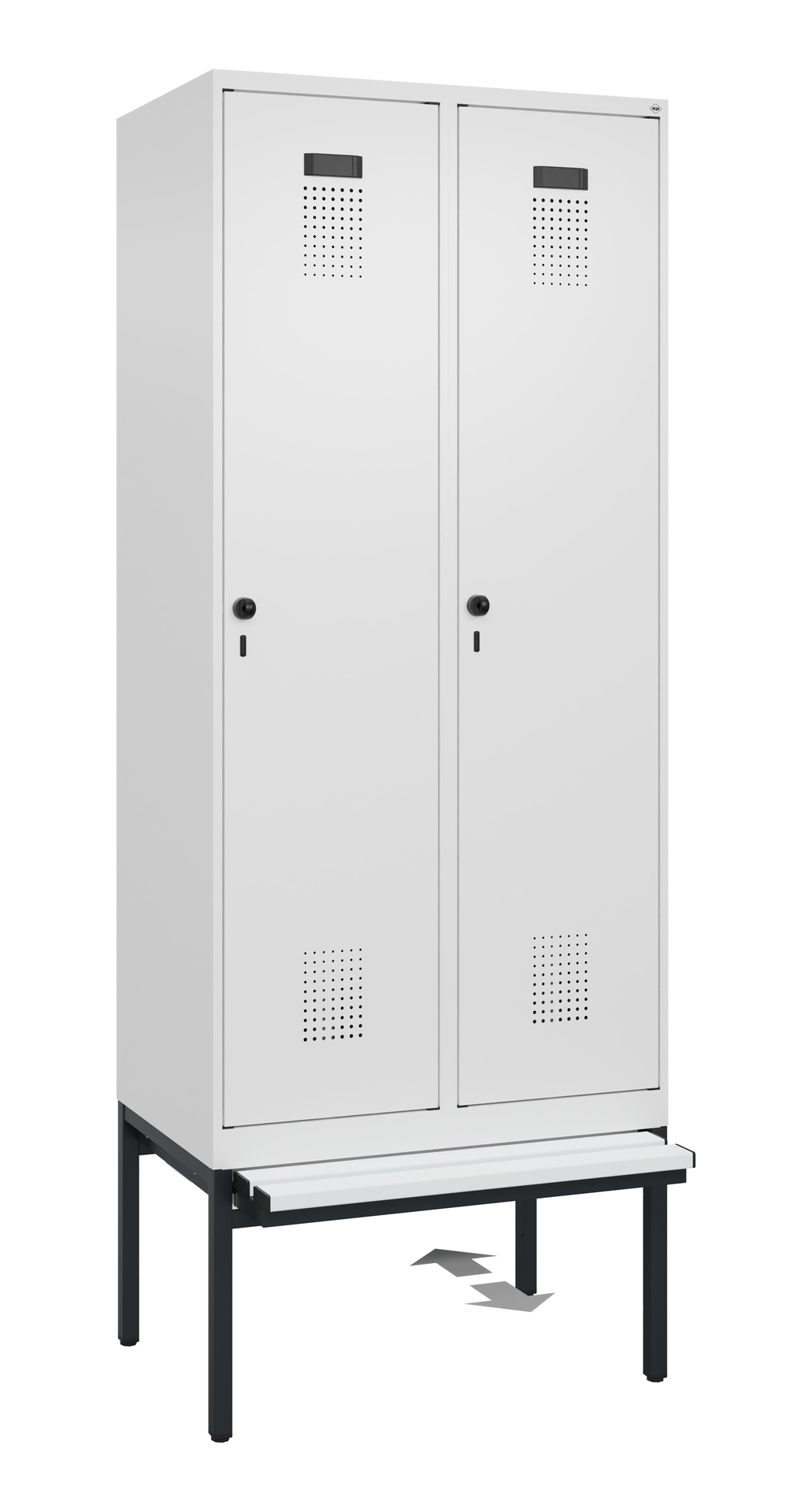 C+P Spind Evolo PLUS, Bank, 2 Abteile, 2120x800x815mm