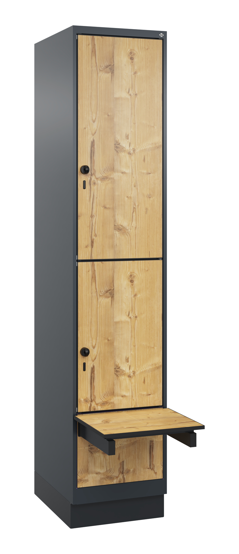 C+P Doppelst�ckiger Spind Evolo PLUS, 2 F�cher, 1950x400x815mm