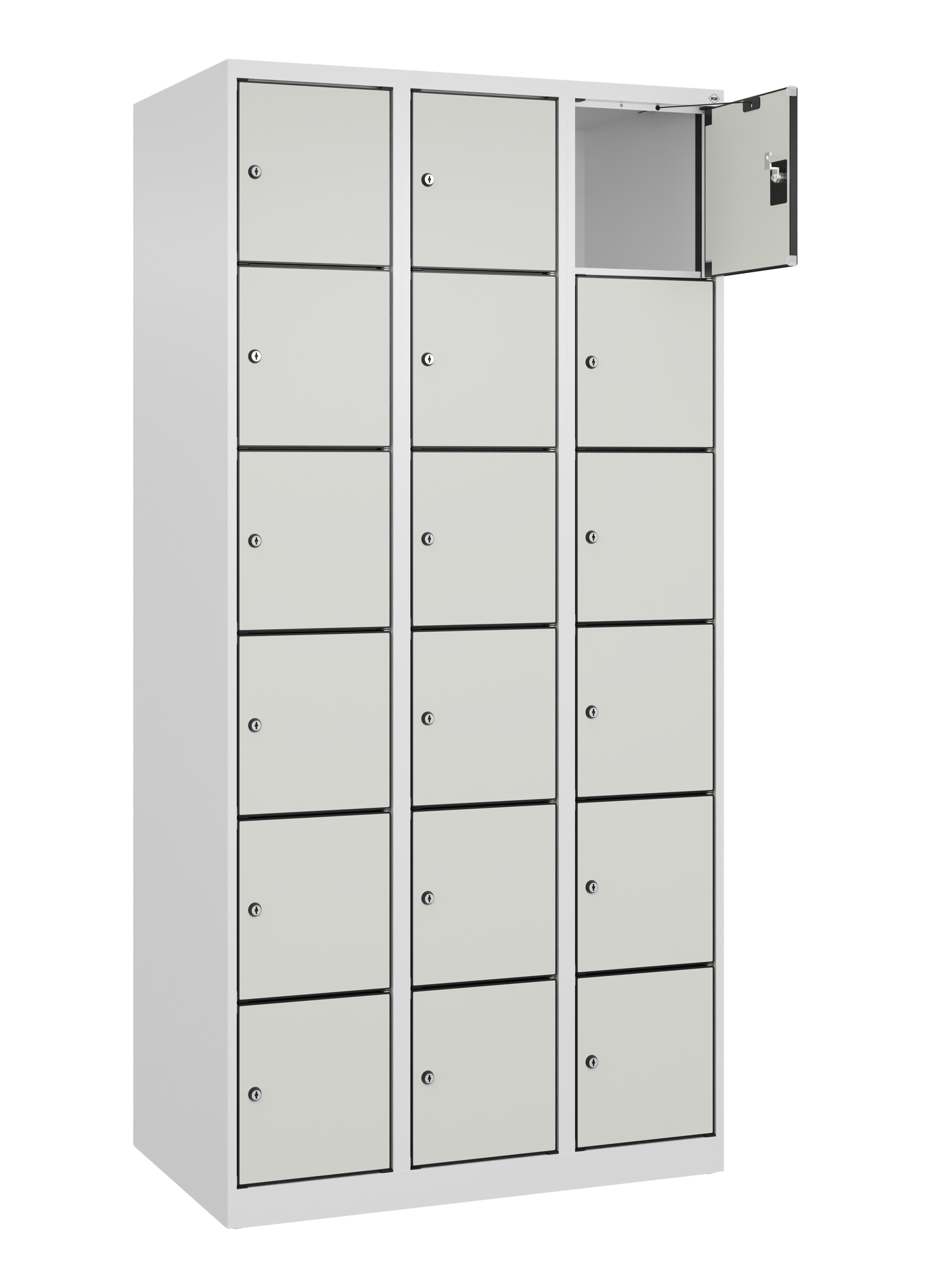 C+P Schlie�fachschrank Evolo PLUS, 18 F�cher, 1850x900x500mm