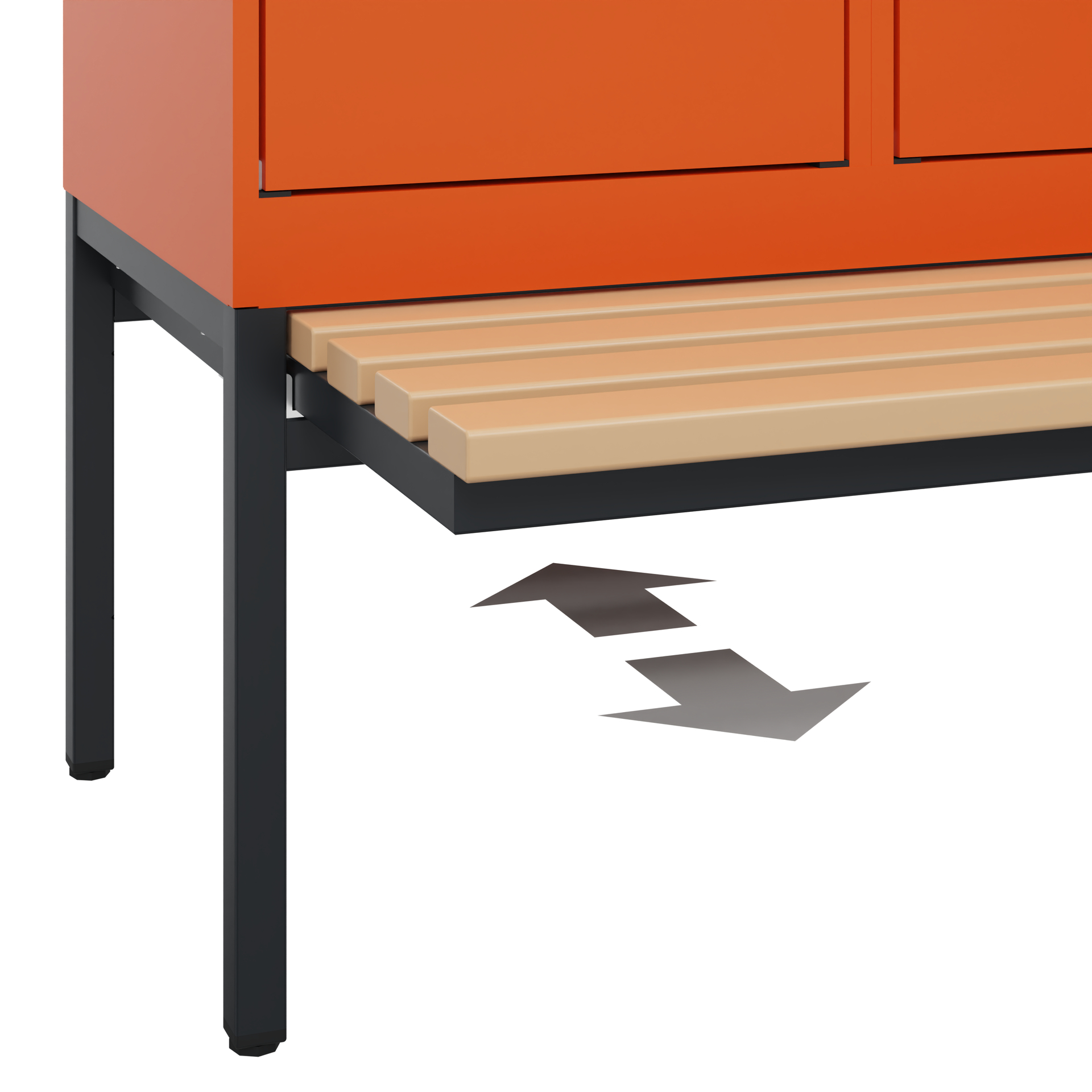 C+P Doppelstöckiger Spind Evolo PLUS, 2 Fächer, 1950x400x815mm