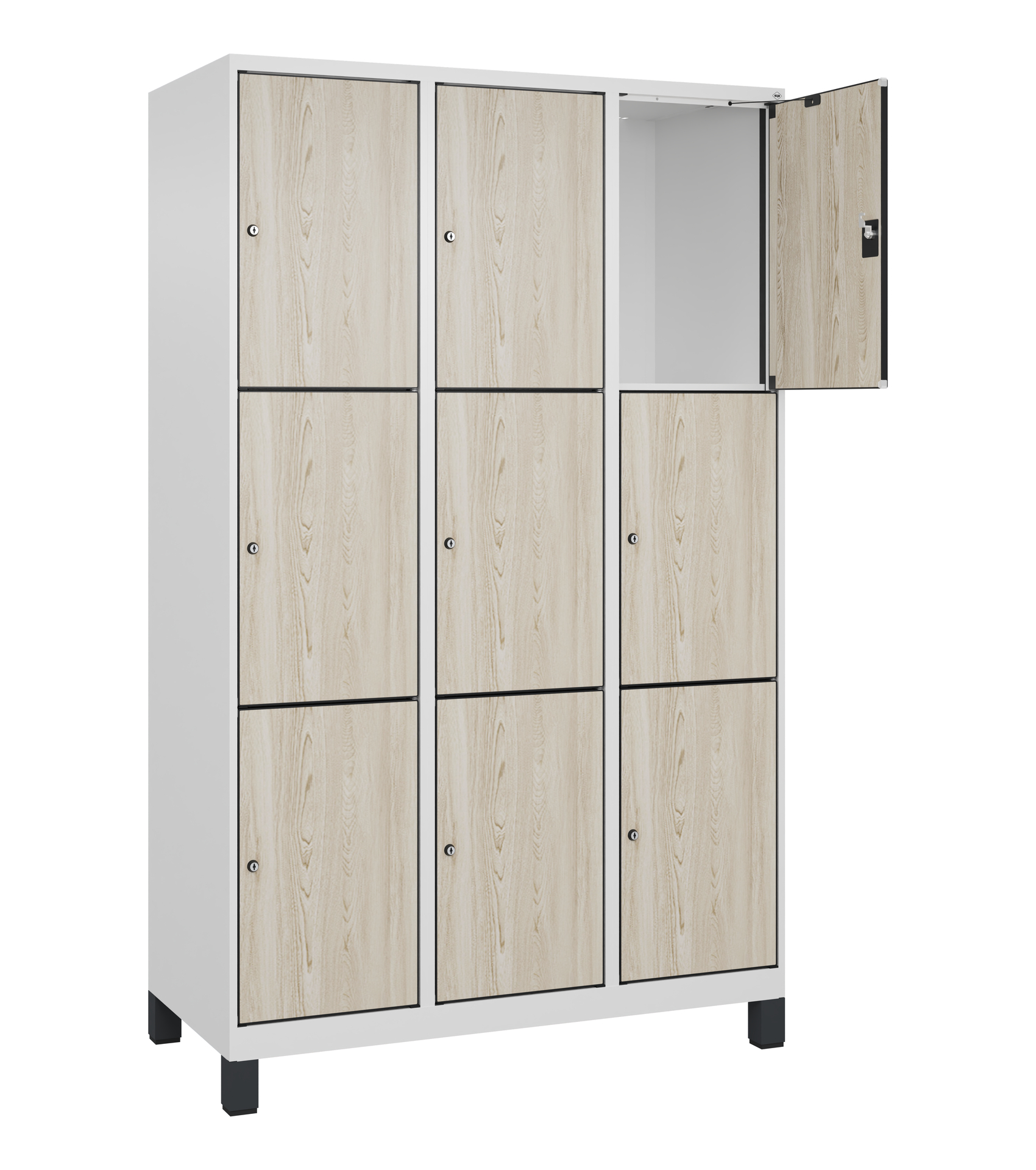 C+P Schlie�fachschrank Evolo PLUS, F��e, 9 F�cher, 1950x1200x500mm