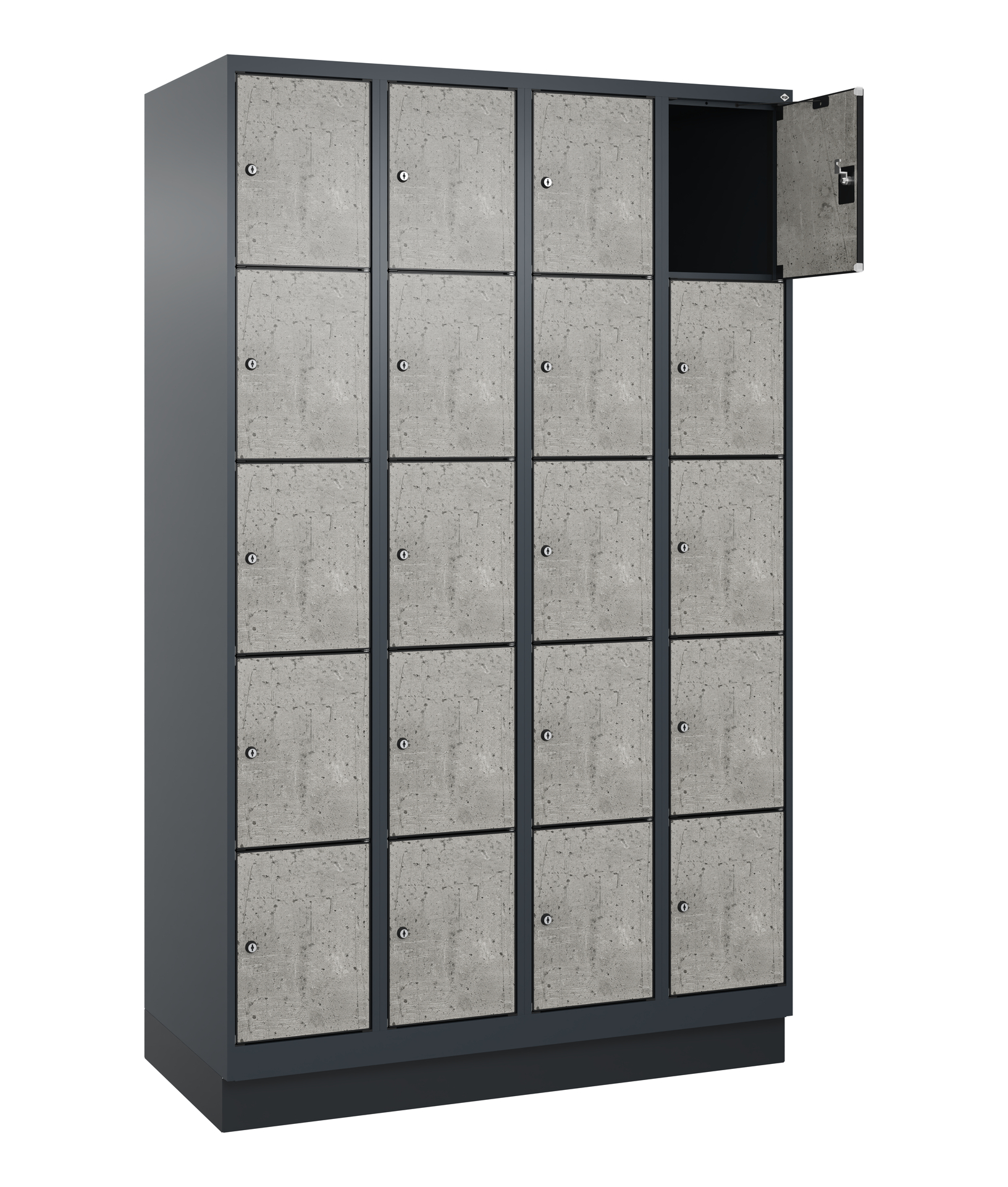 C+P Schlie�fachschrank Evolo PLUS, Sockel, 20 F�cher, 1950x1200x500mm