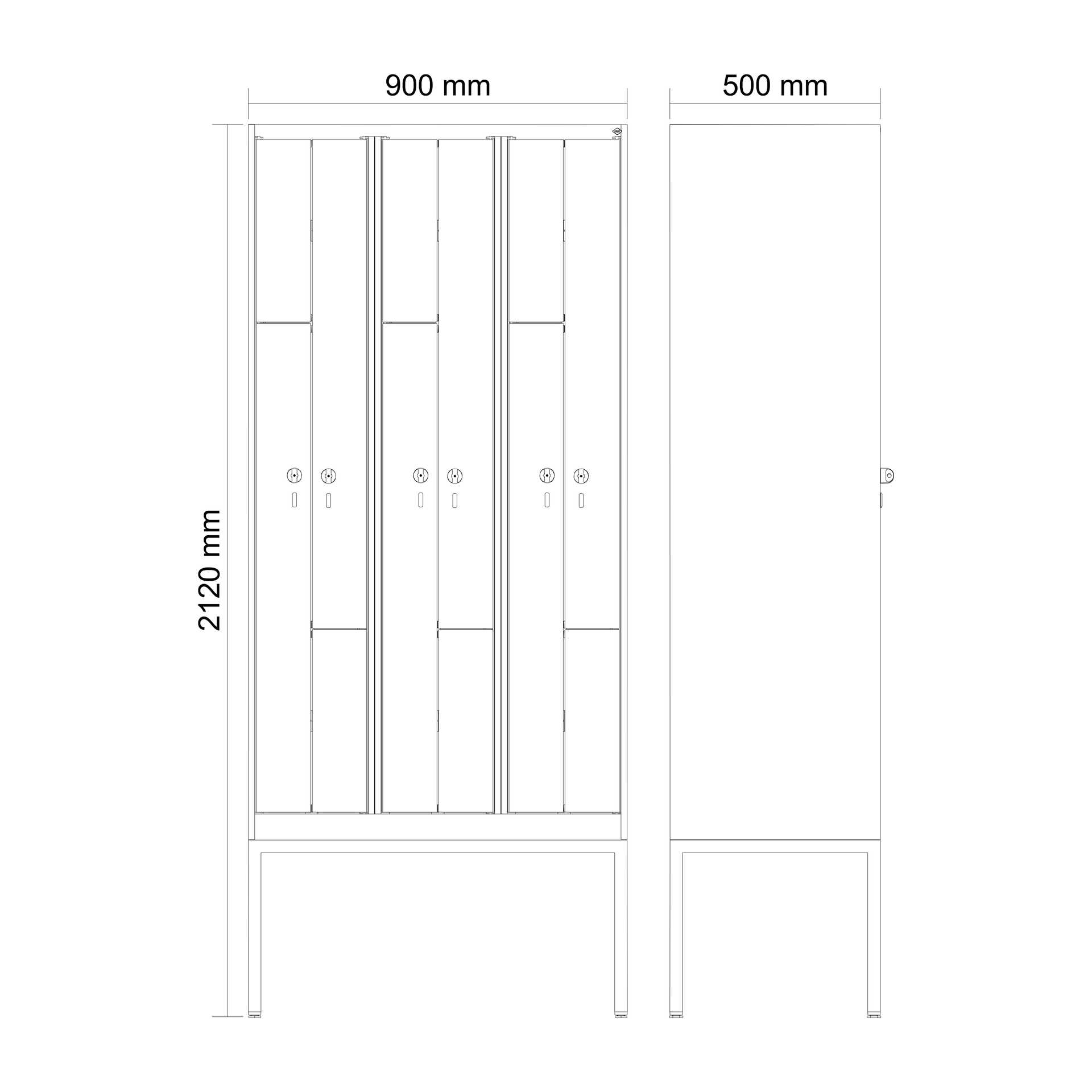 C+P Z-Spind Evolo PLUS, Gestell, 6 F�cher, 2120x900x500mm