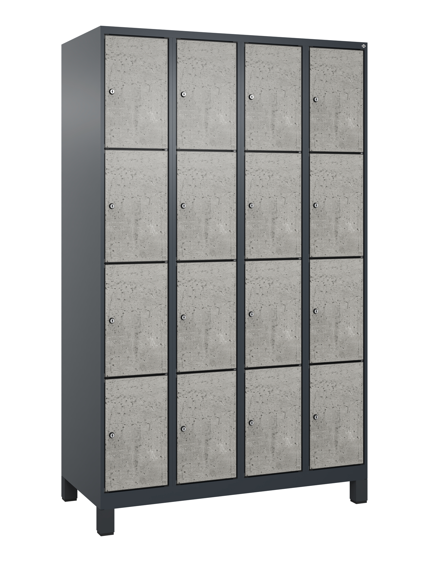 C+P Schlie�fachschrank Evolo PLUS, F��e, 16 F�cher, 1950x1200x500mm