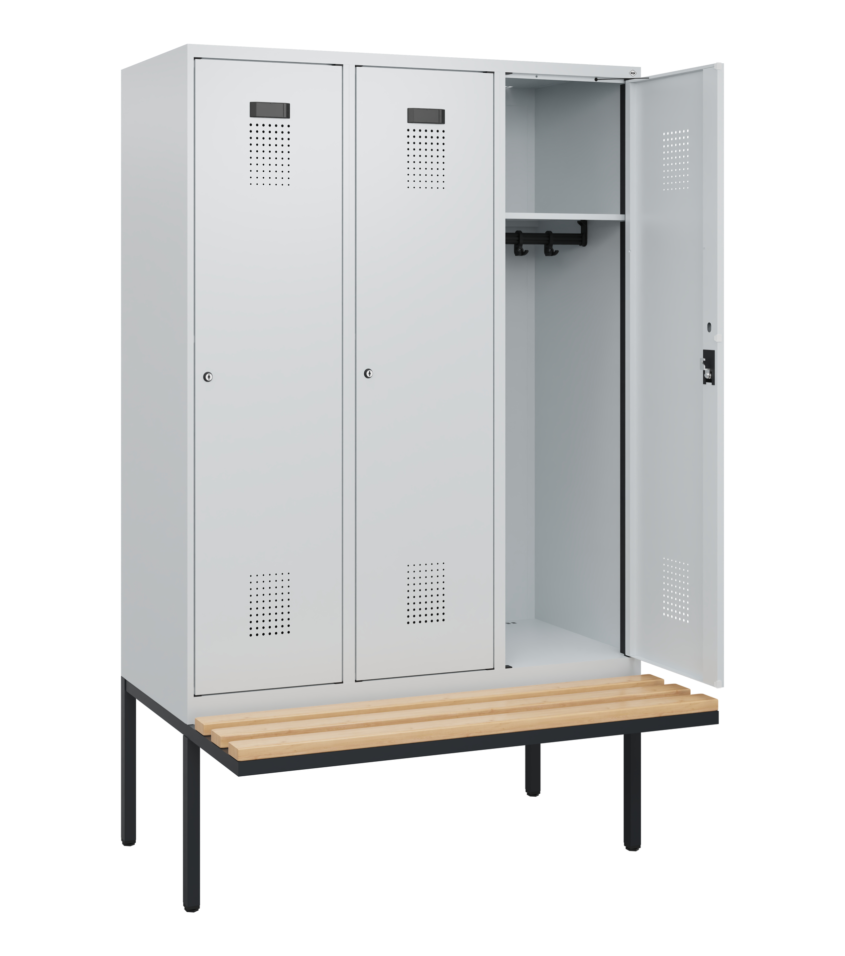 C+P Spind Evolo PLUS, Bank, 3 Abteile, 1950x1200x8