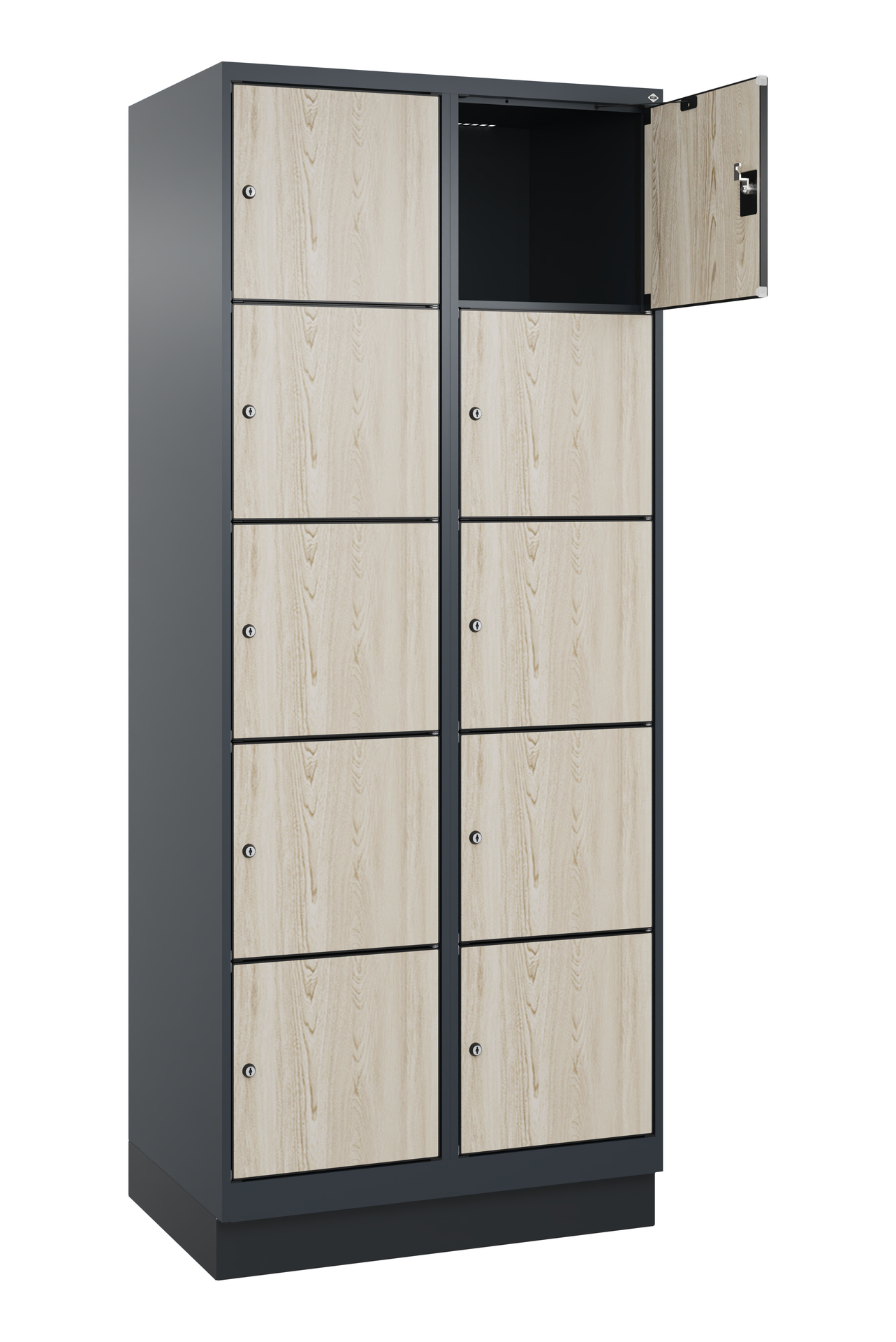 C+P Schlie�fachschrank Evolo PLUS, Sockel, 10 F�cher, 1950x800x500mm