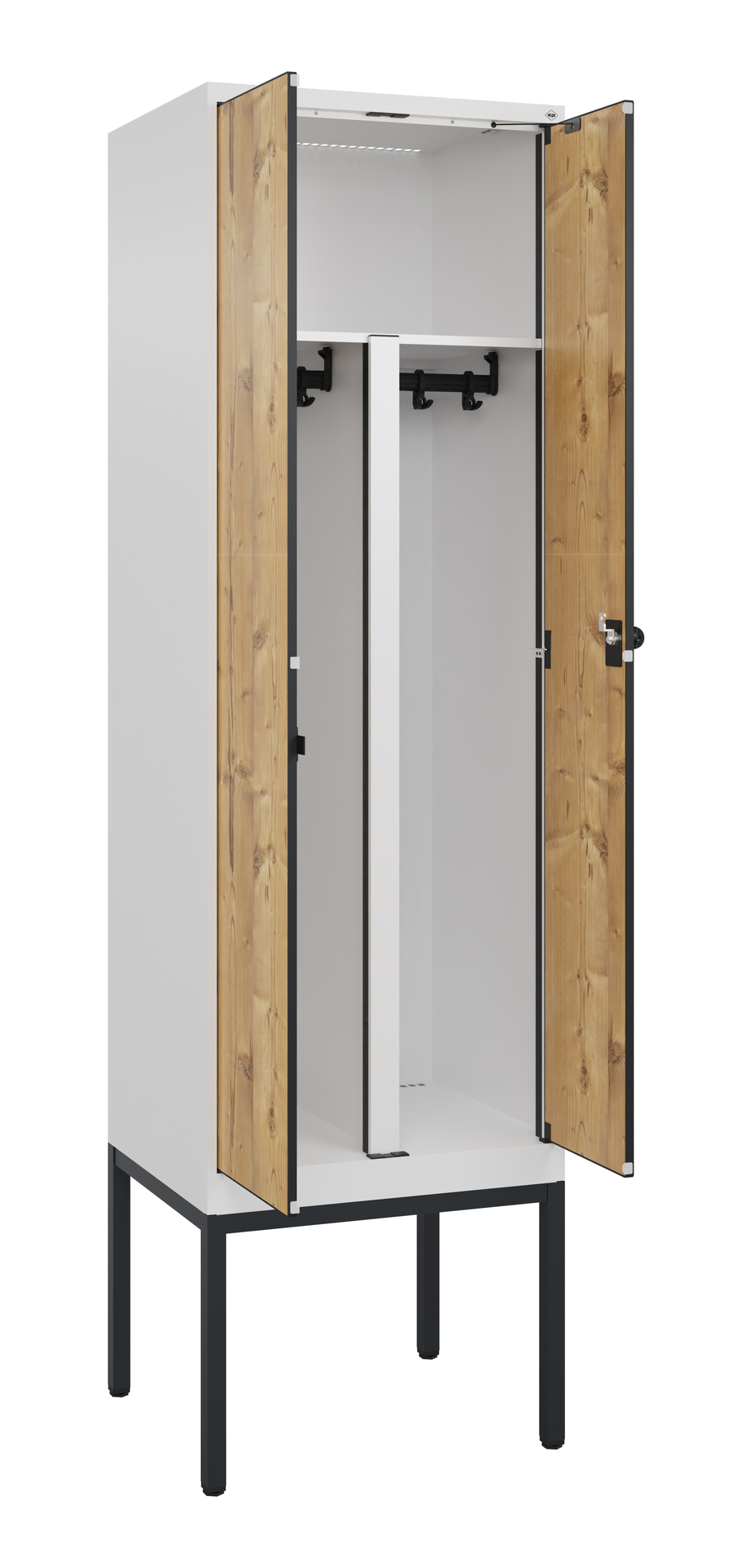 C+P PSA Schwarz-Wei�-Spind Evolo PLUS, Gestell, 2 Abteile, 2120x600x500mm C+P PSA Schwarz-Wei�-Spind Evolo PLUS, Gestell, 2 Abteile, 2120x600x500mm