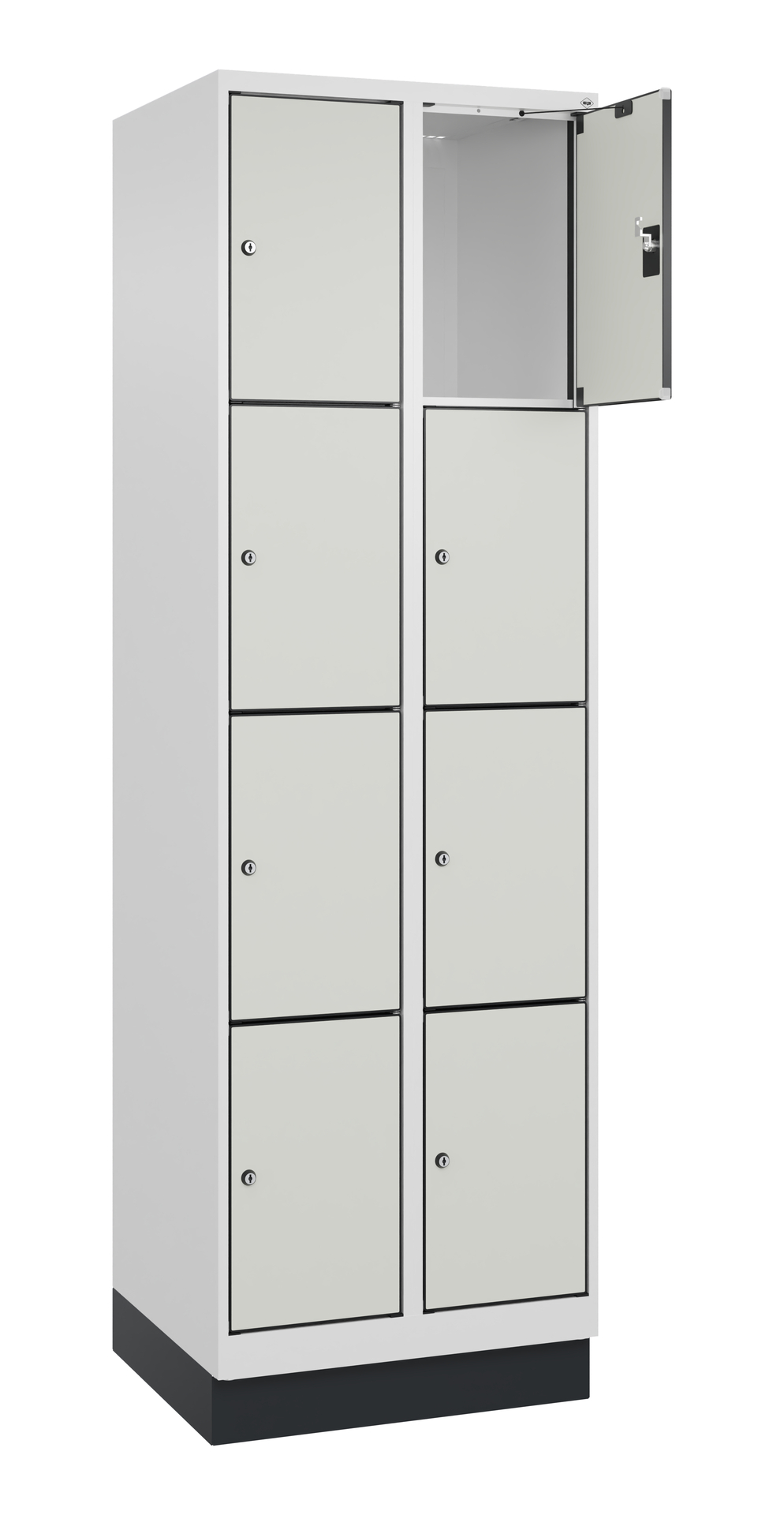 C+P Schlie�fachschrank Evolo PLUS, Sockel, 8 F�cher, 1950x600x500mm