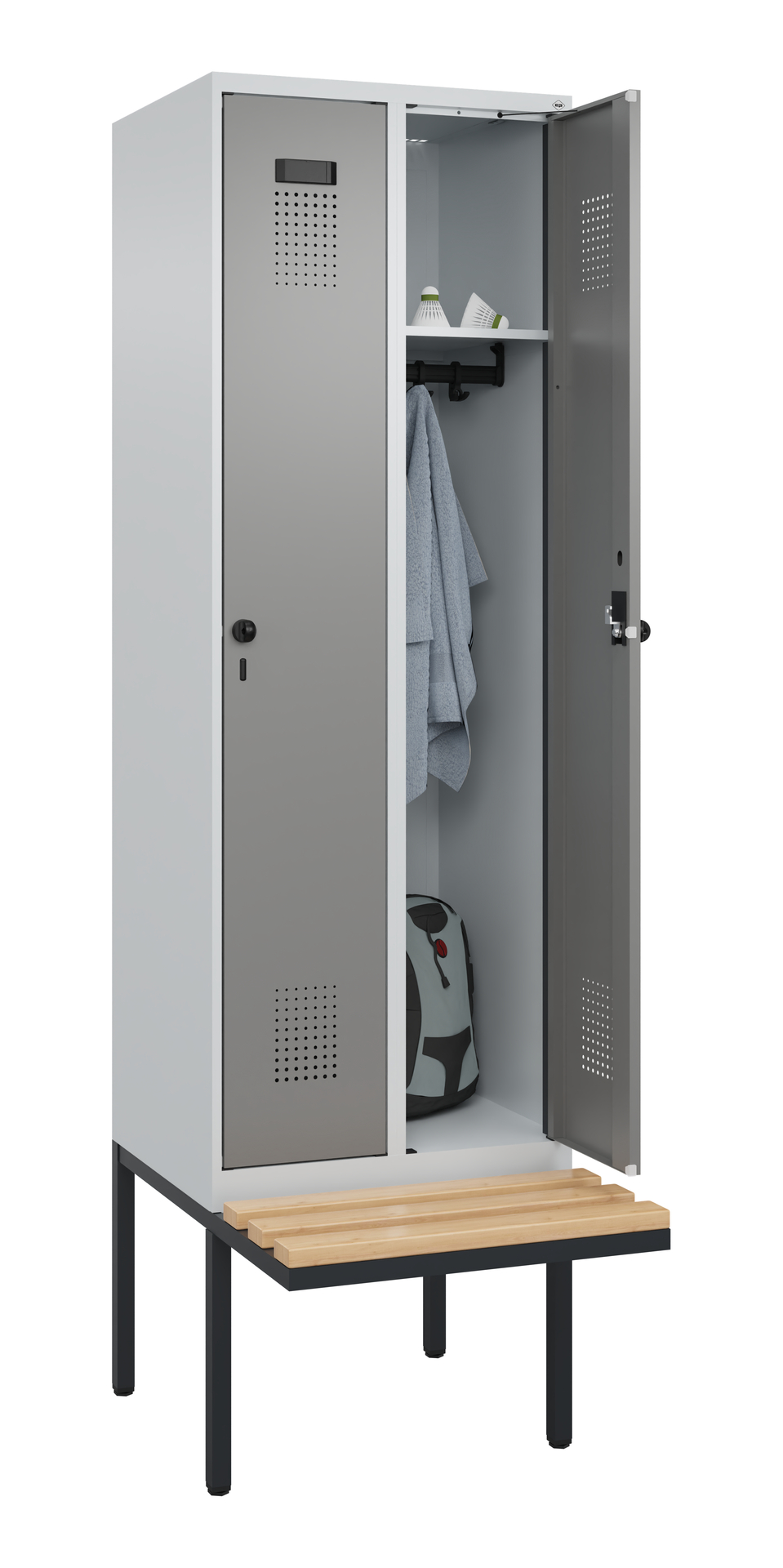 C+P Spind Evolo PLUS, Bank, 2 Abteil, 2120x600x815