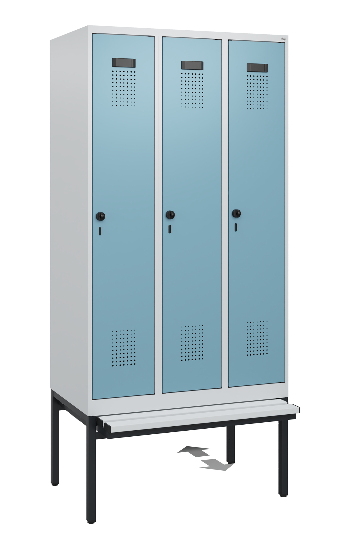 C+P Spind Evolo PLUS, Bank, 3 Abteile, 1950x900x815mm