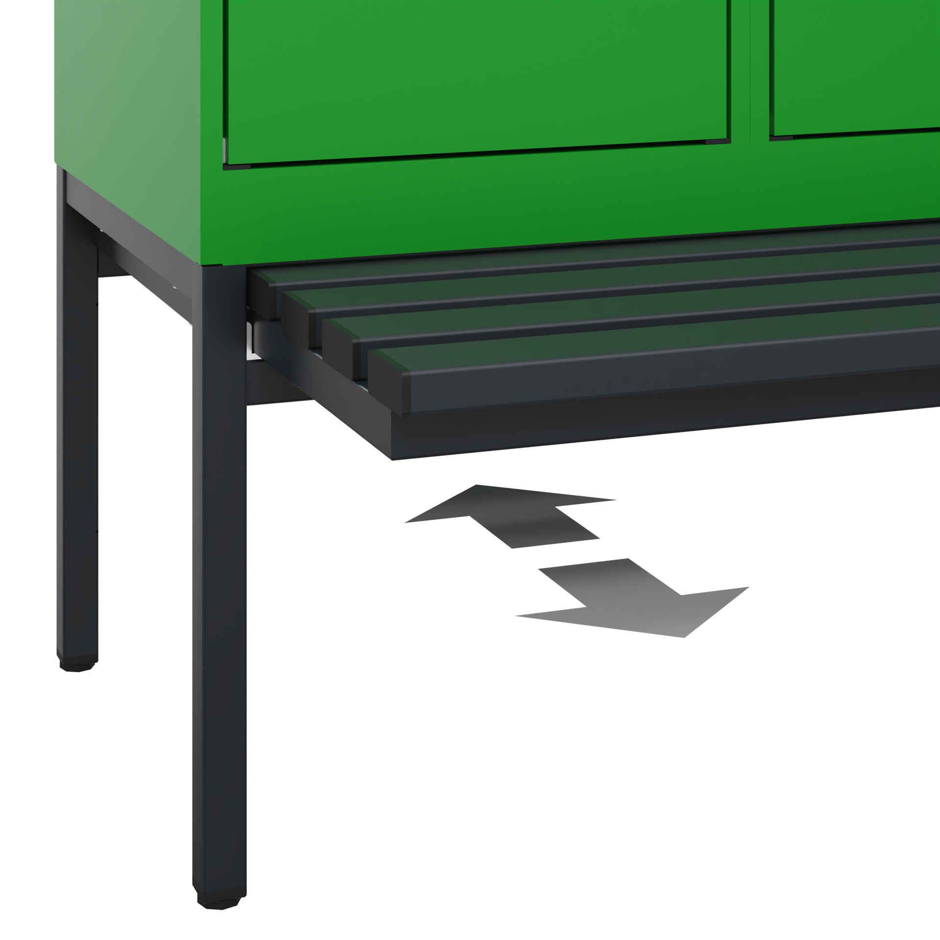 C+P Doppelstöckiger Spind Evolo PLUS, 2 Fächer, 2120x400x815mm