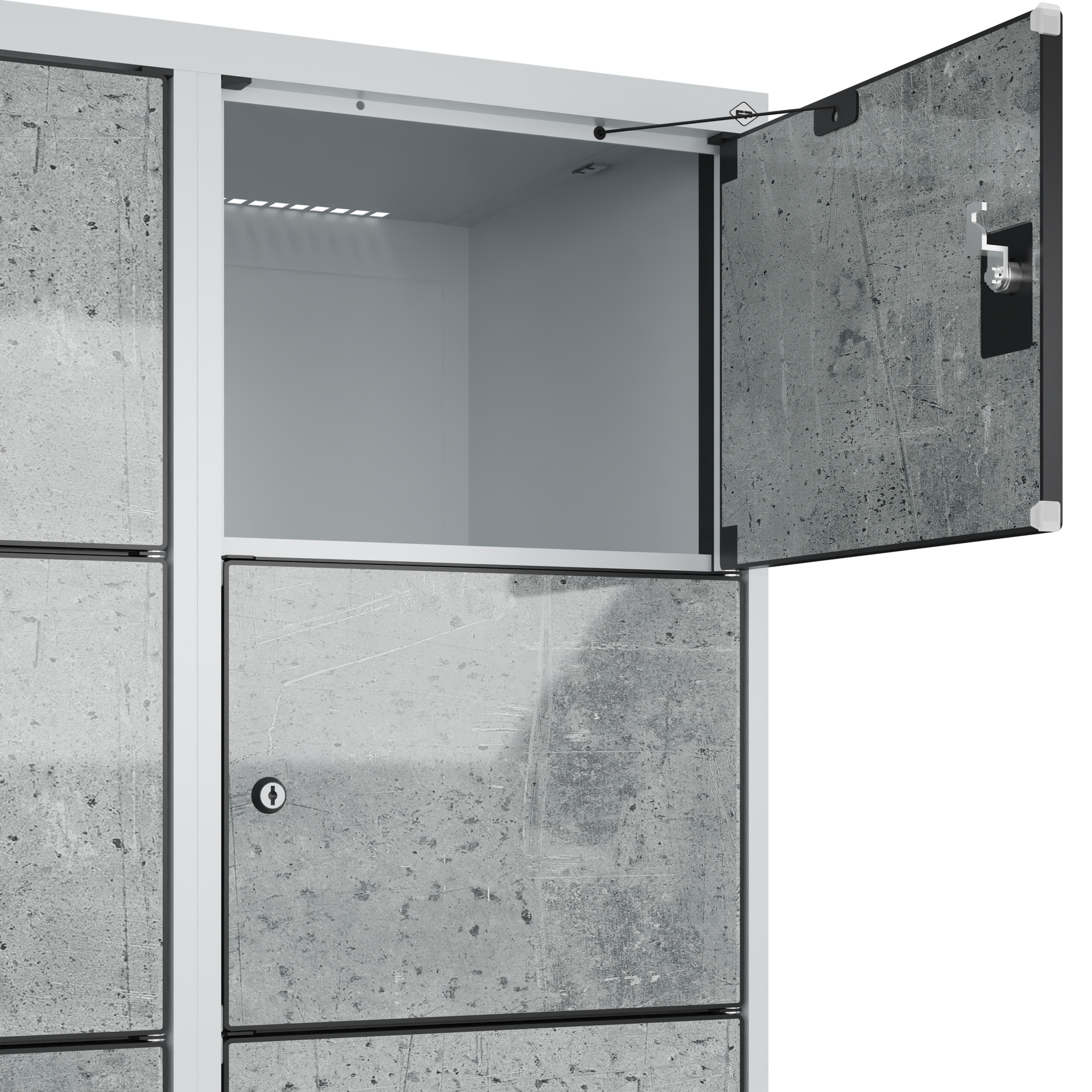 C+P Schlie�fachschrank Evolo PLUS, F��e, 18 F�cher, 1950x1200x500mm