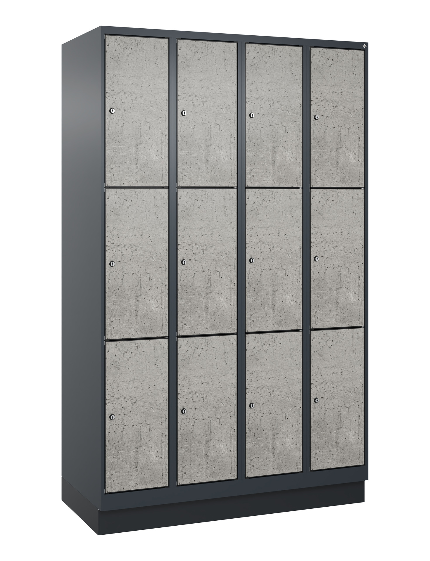 C+P Schlie�fachschrank Evolo PLUS, Sockel, 12 F�cher, 1950x1200x500mm