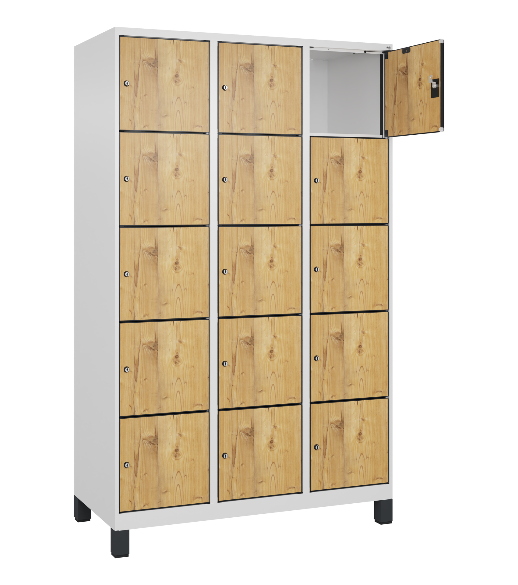 C+P Schlie�fachschrank Evolo PLUS, F��e, 15 F�cher, 1950x1200x500mm