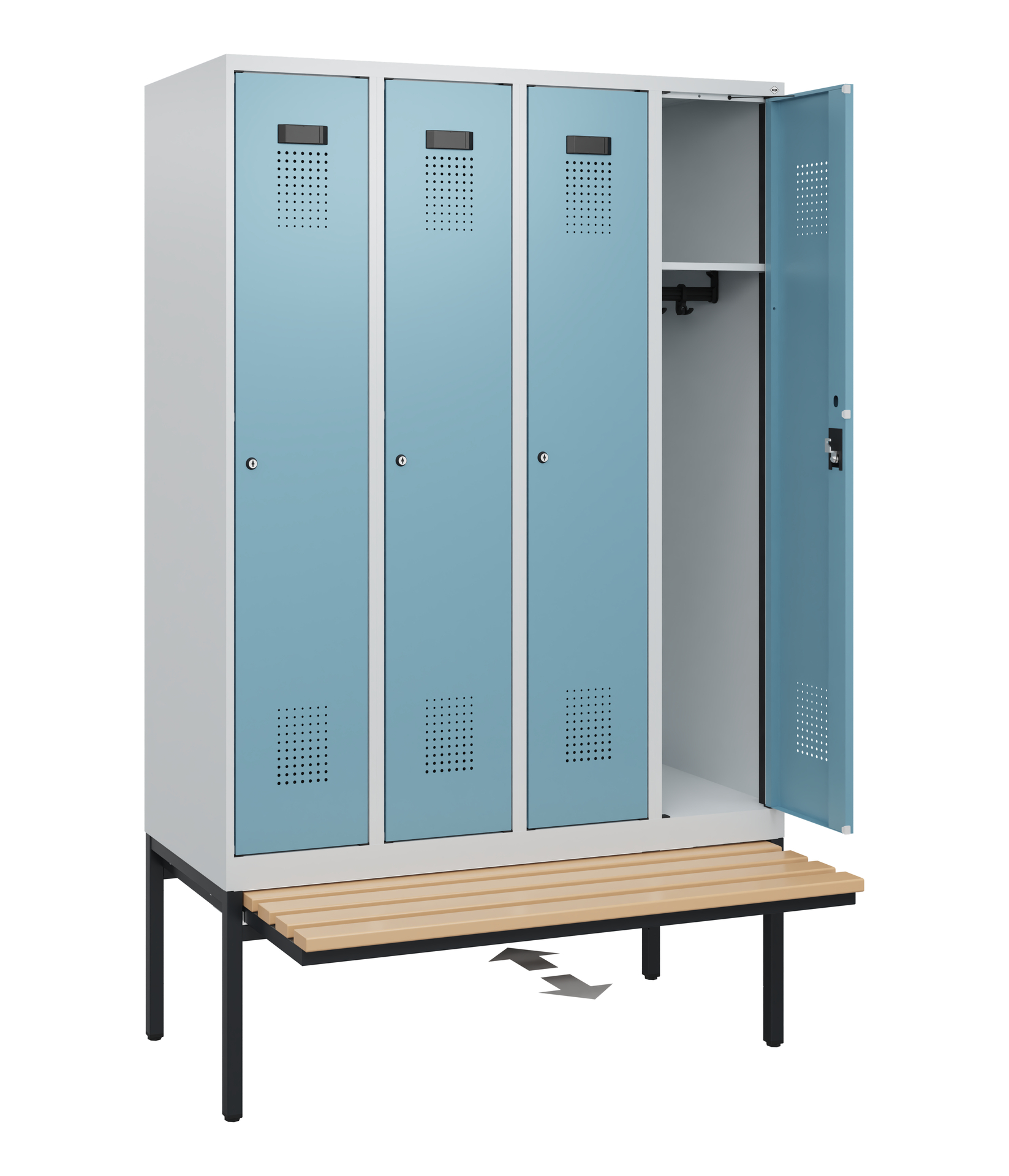 C+P Spind Evolo PLUS, Bank, 4 Abteile, 1950x1200x815mm