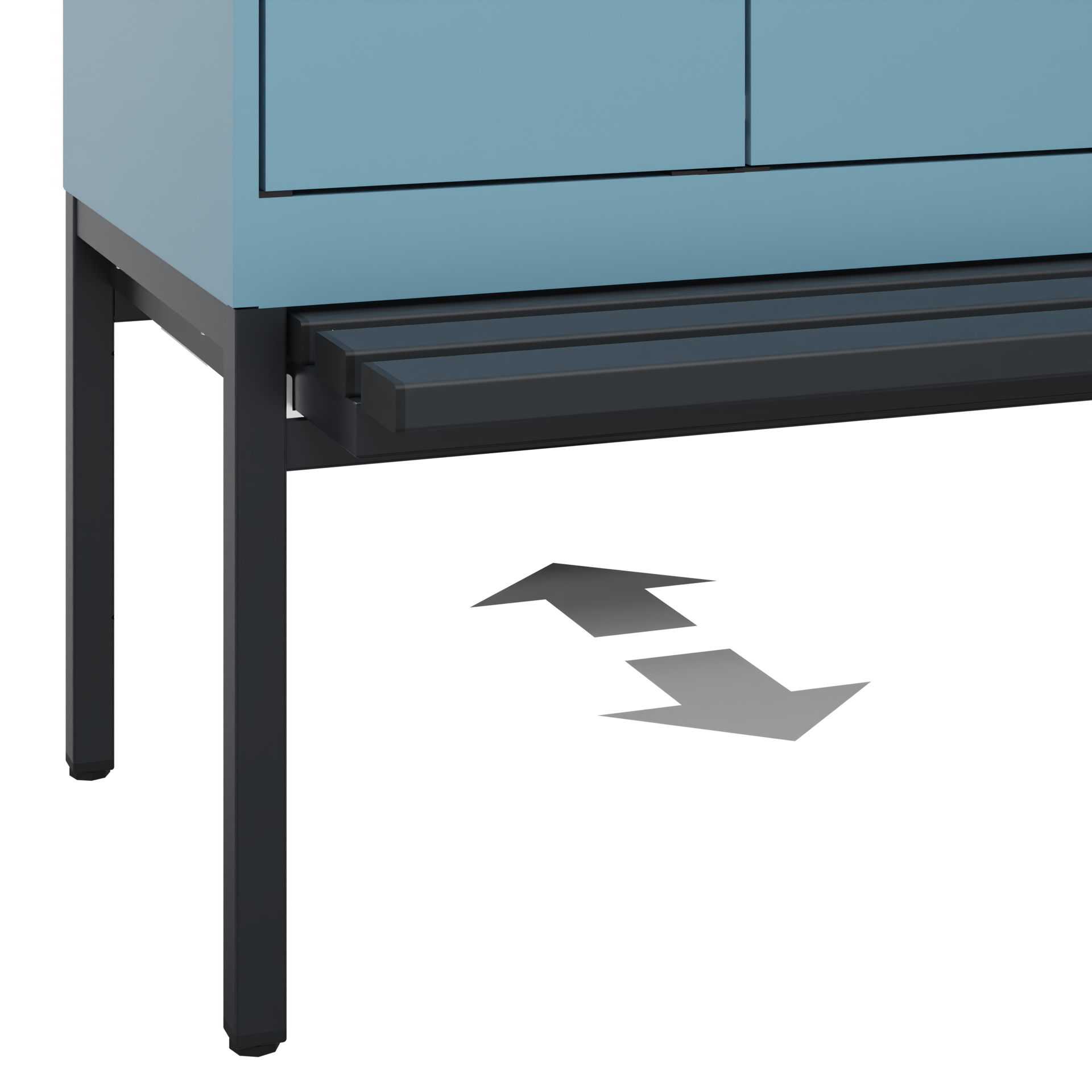 C+P PSA Schwarz-Weiß-Spind Evolo PLUS, Bank, 2 Abteile, 2120x600x815mm