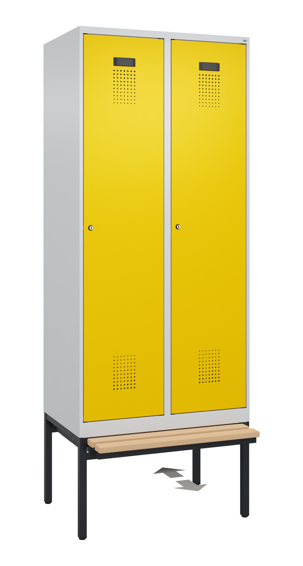 C+P Spind Evolo PLUS, Bank, 2 Abteile, 2120x800x815mm