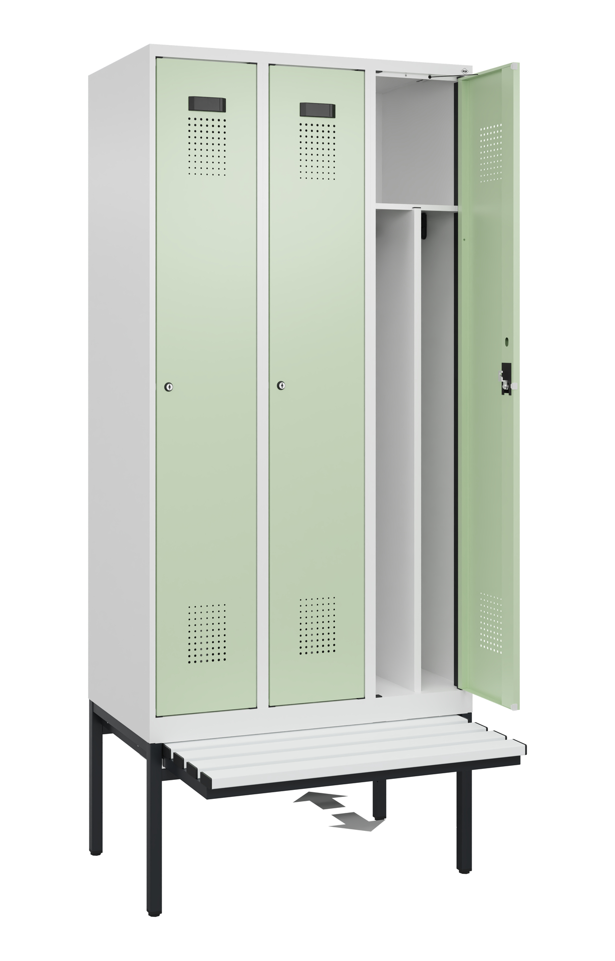 C+P Spind Evolo PLUS, Bank, 3 Abteile, 2120x900x815mm