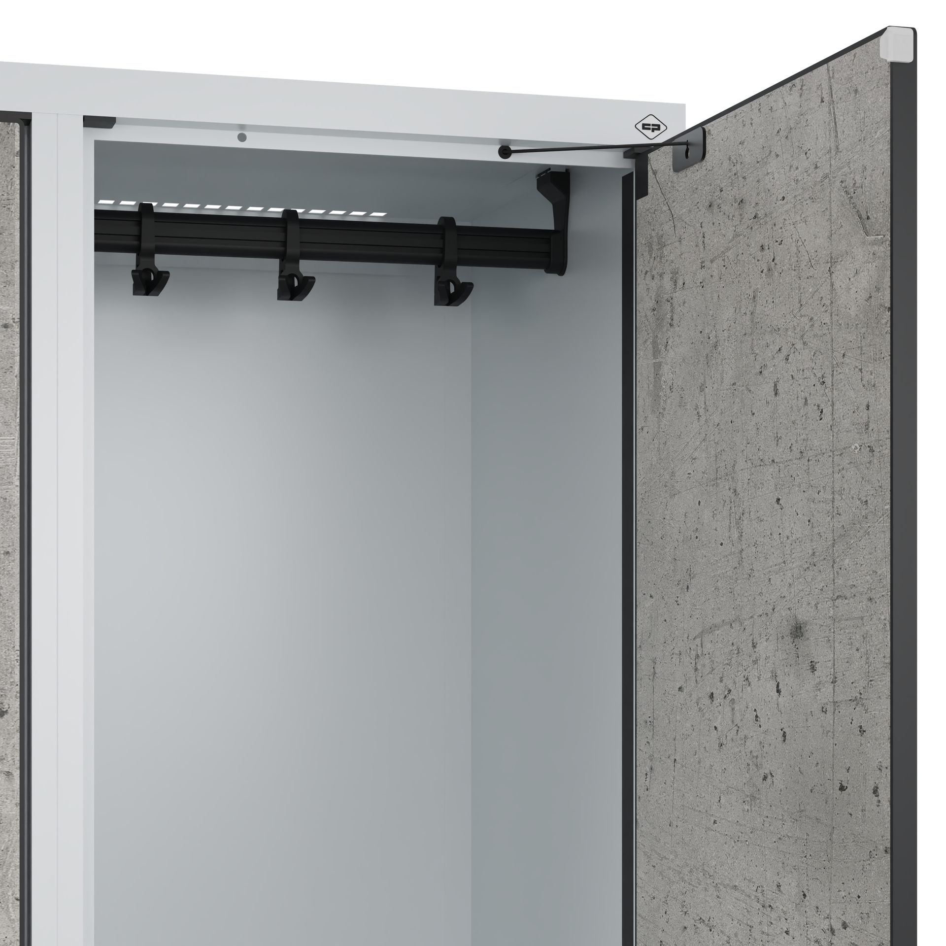 C+P Doppelst�ckiger Spind Evolo PLUS, 2 F�cher, 1850x400x500mm