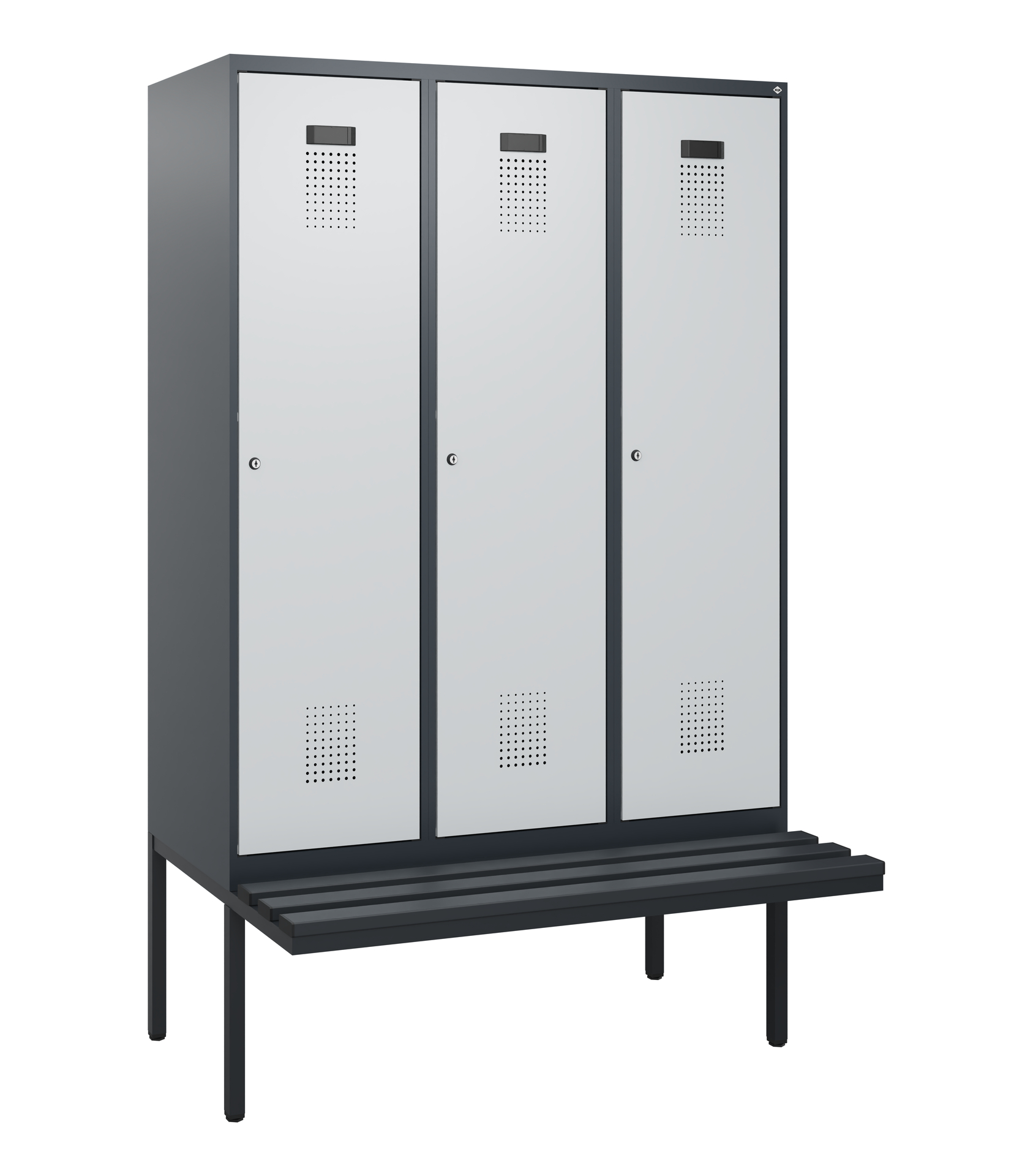 C+P Spind Evolo PLUS, Bank, 3 Abteile, 1950x1200x8
