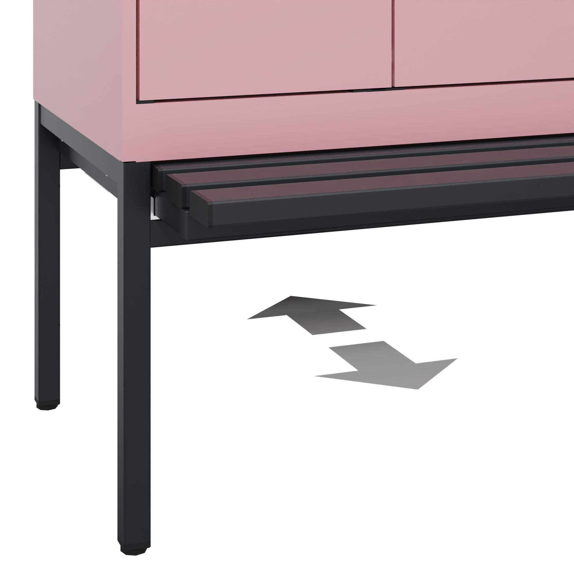 C+P PSA Schwarz-Weiß-Spind Evolo PLUS, Bank, 2 Abteile, 2120x600x815mm