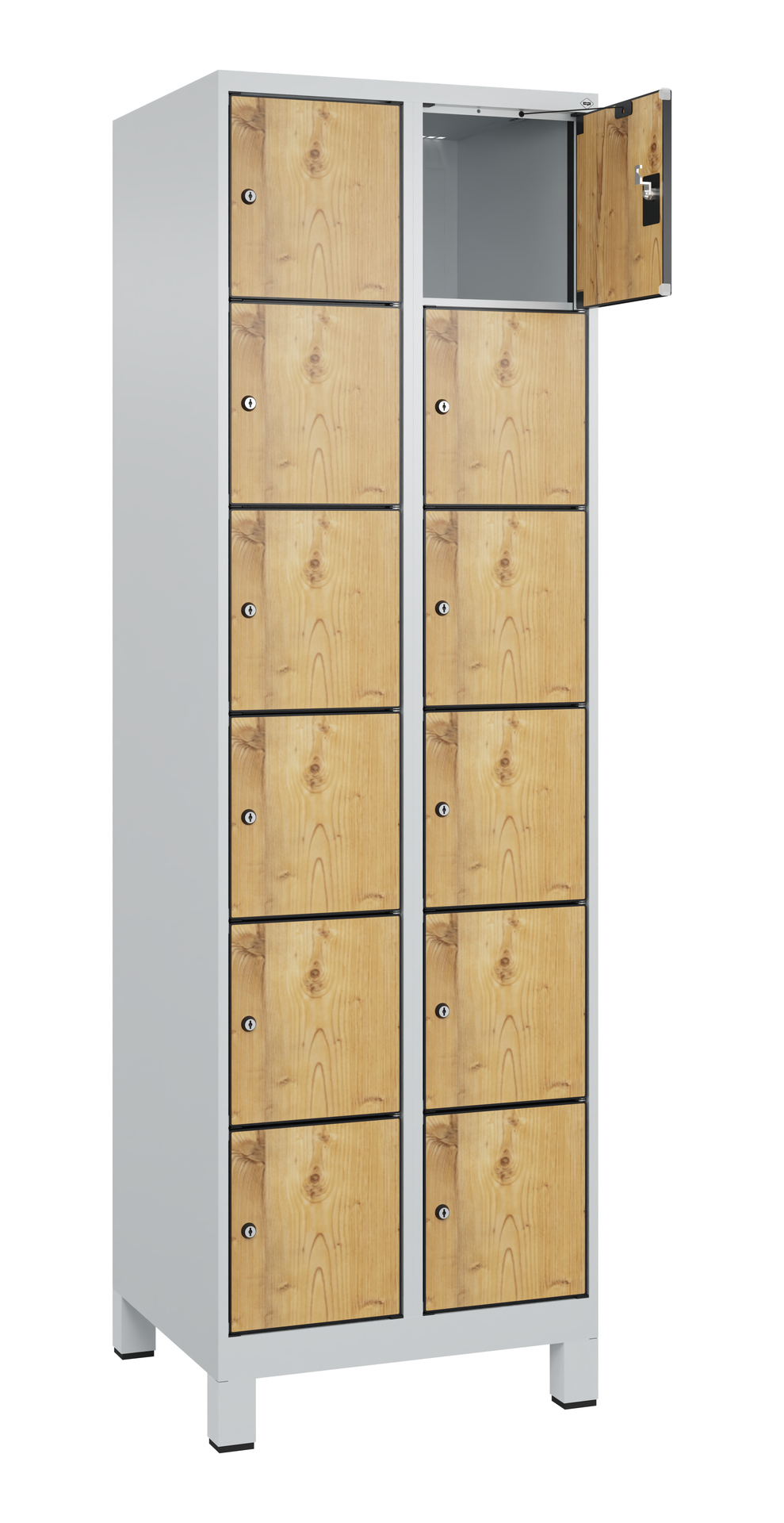 C+P Schlie�fachschrank Evolo PLUS, F��e, 12 F�cher, 1950x600x500mm