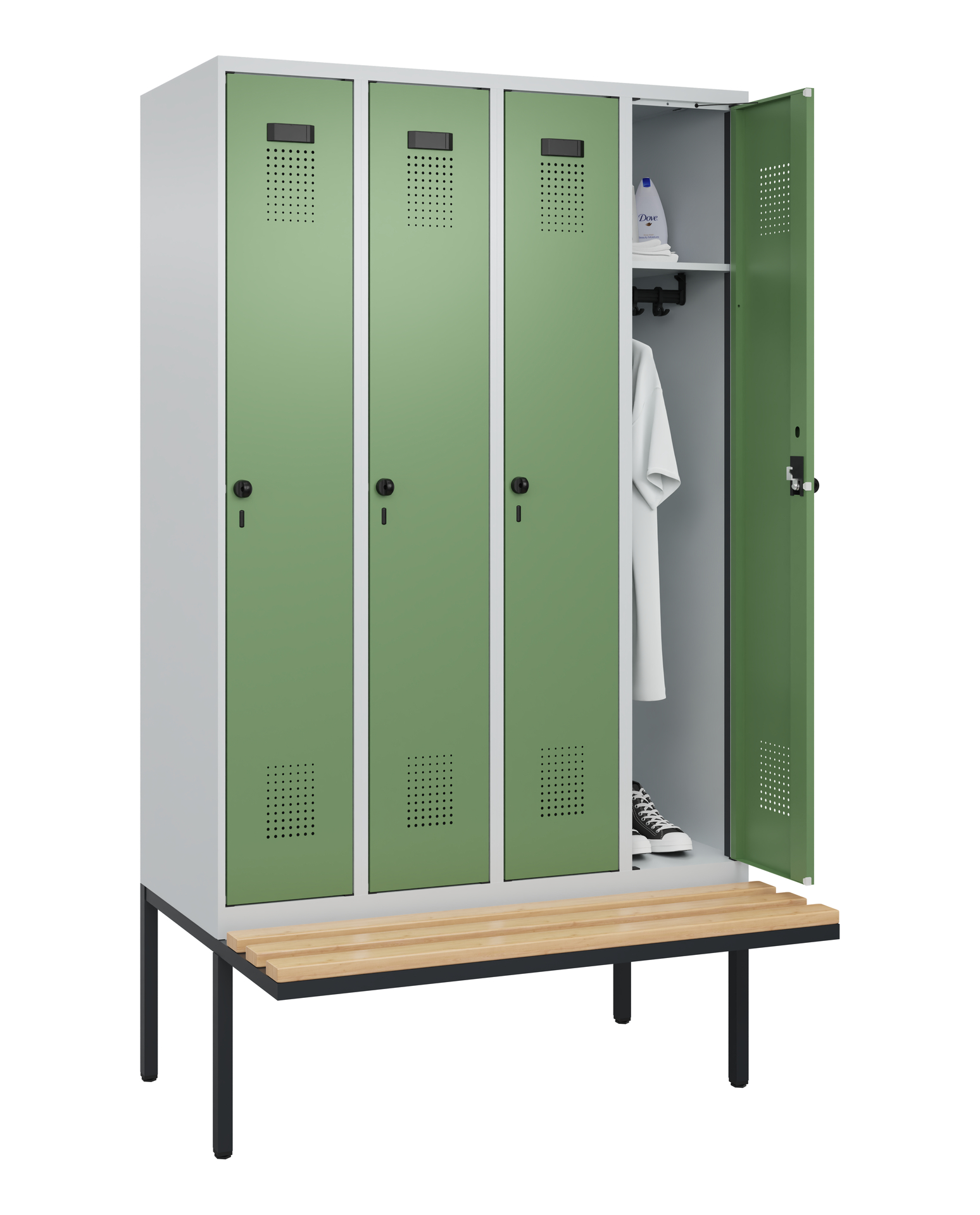 C+P Spind Evolo PLUS, Bank, 4 Abteile, 2120x1200x8
