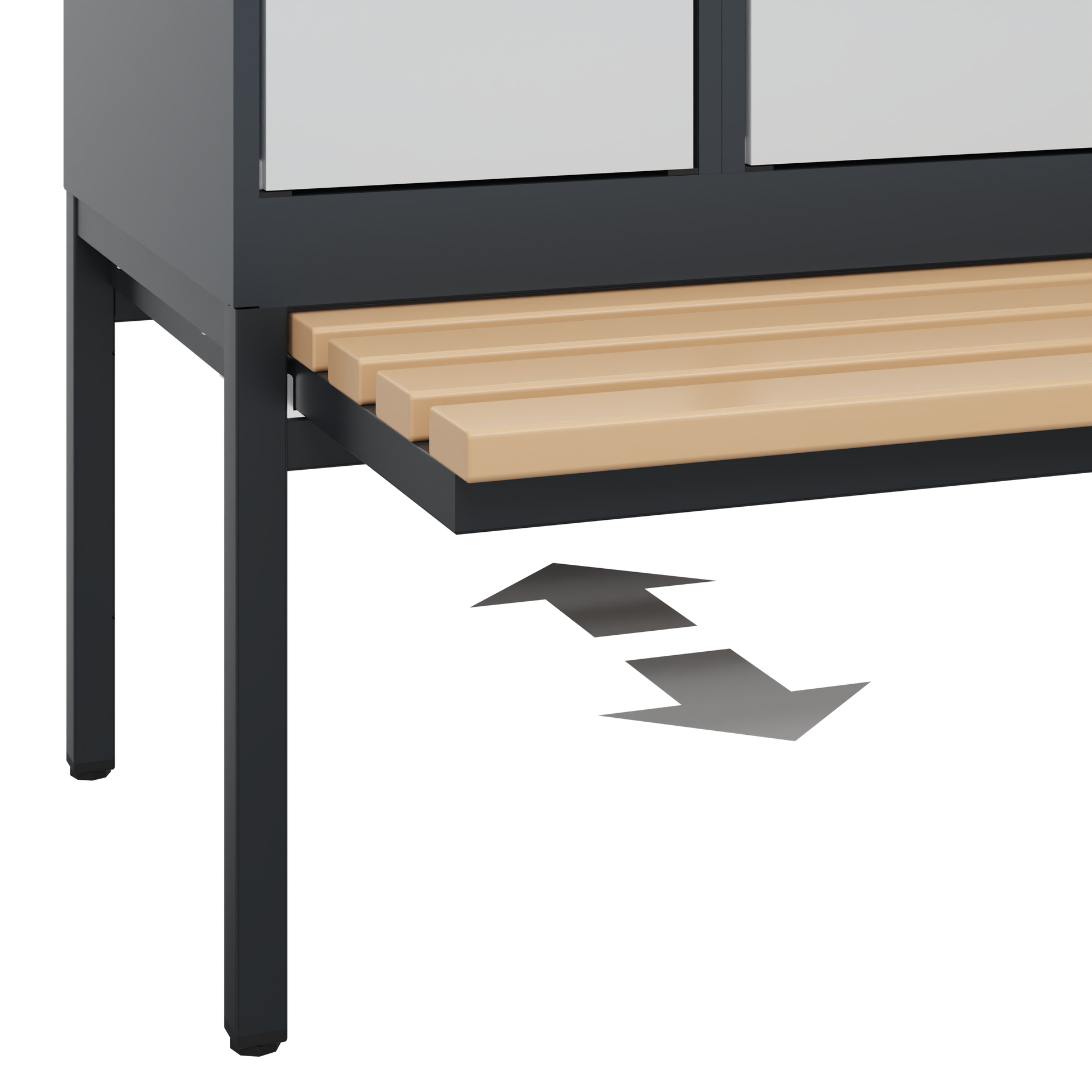 C+P Doppelstöckiger Spind Evolo PLUS, 4 Fächer, 1950x600x815mm