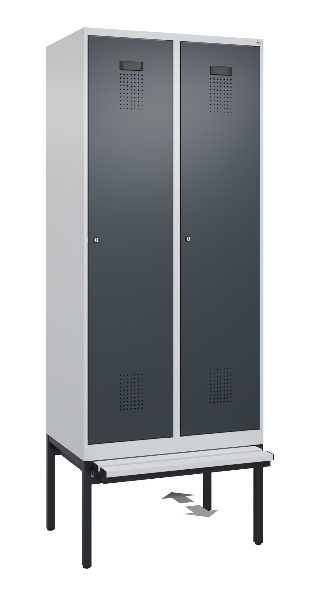 C+P Spind Evolo PLUS, Bank, 2 Abteile, 2120x800x815mm