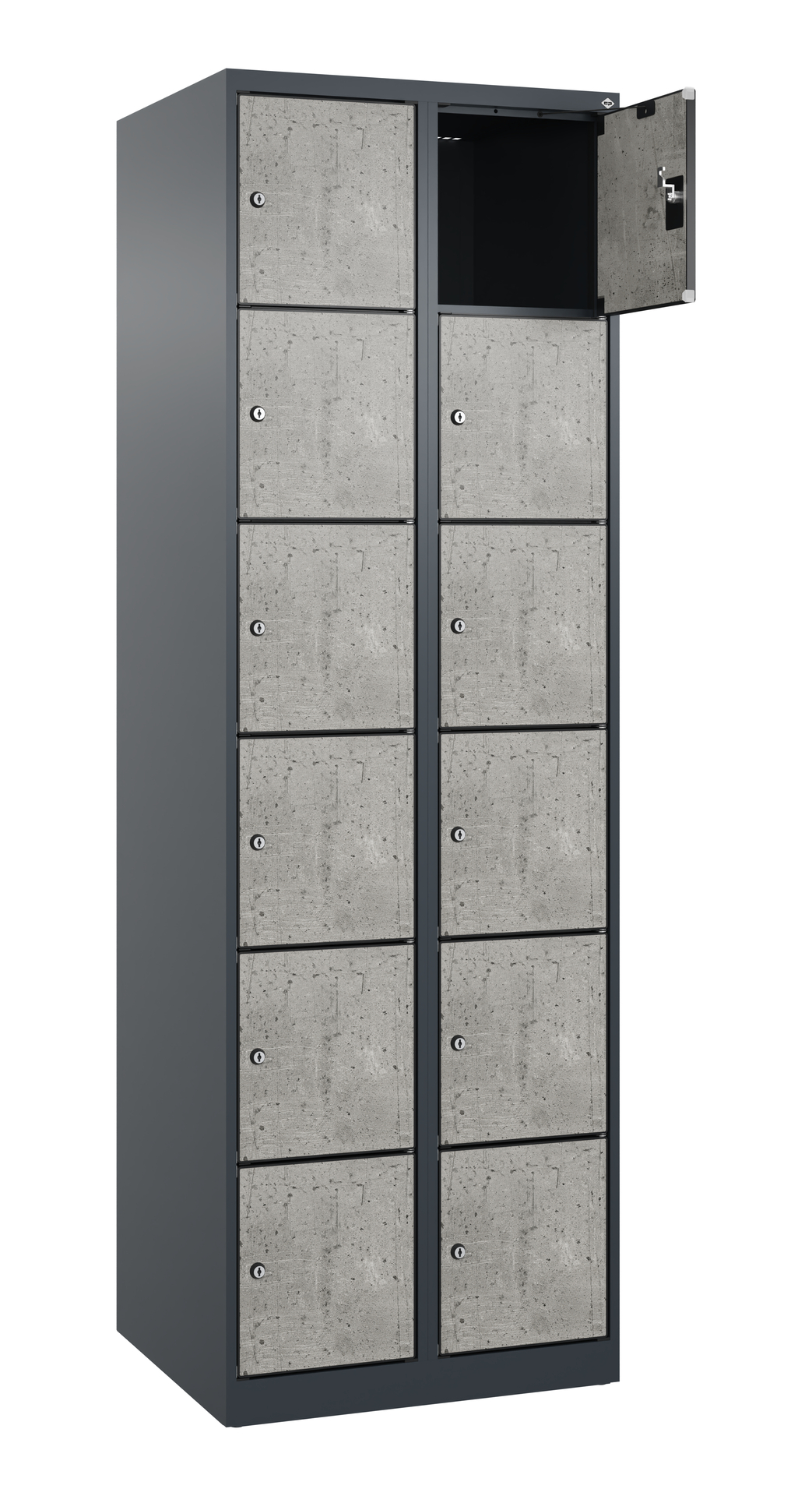 C+P Schlie�fachschrank Evolo PLUS, 12 F�cher, 1850x600x500mm