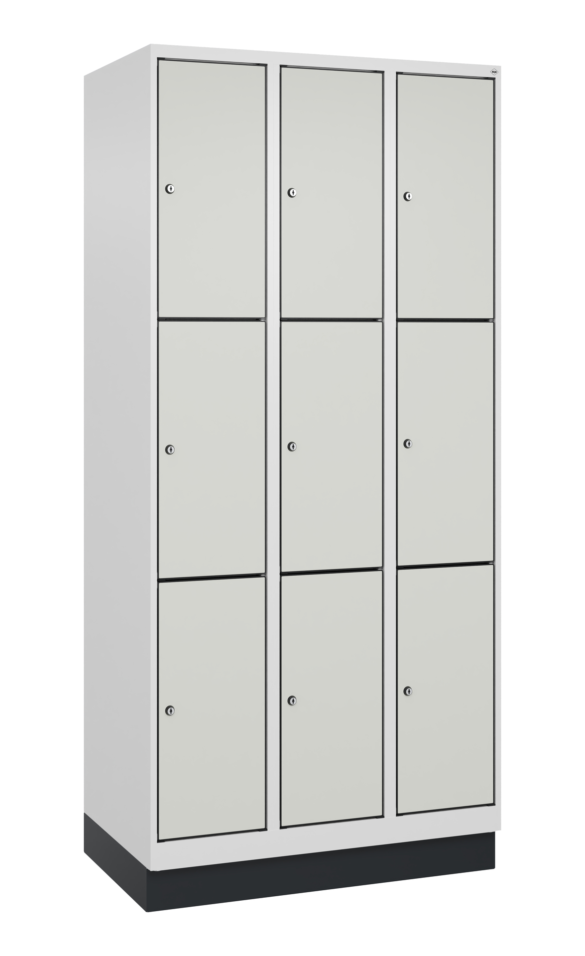 C+P Schlie�fachschrank Evolo PLUS, Sockel, 9 F�cher, 1950x900x500mm