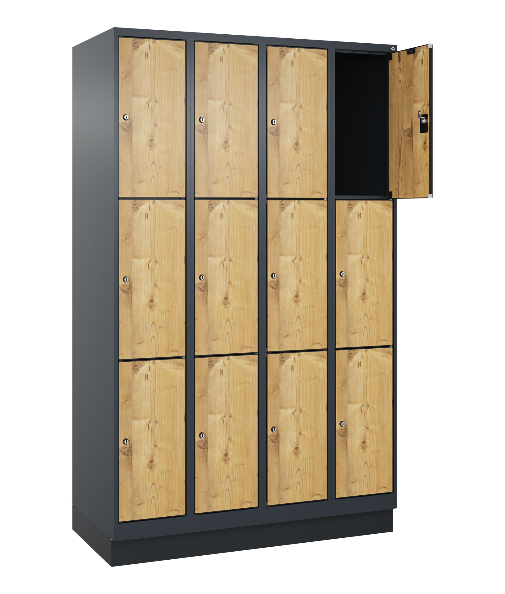C+P Schlie�fachschrank Evolo PLUS, Sockel, 12 F�cher, 1950x1200x500mm