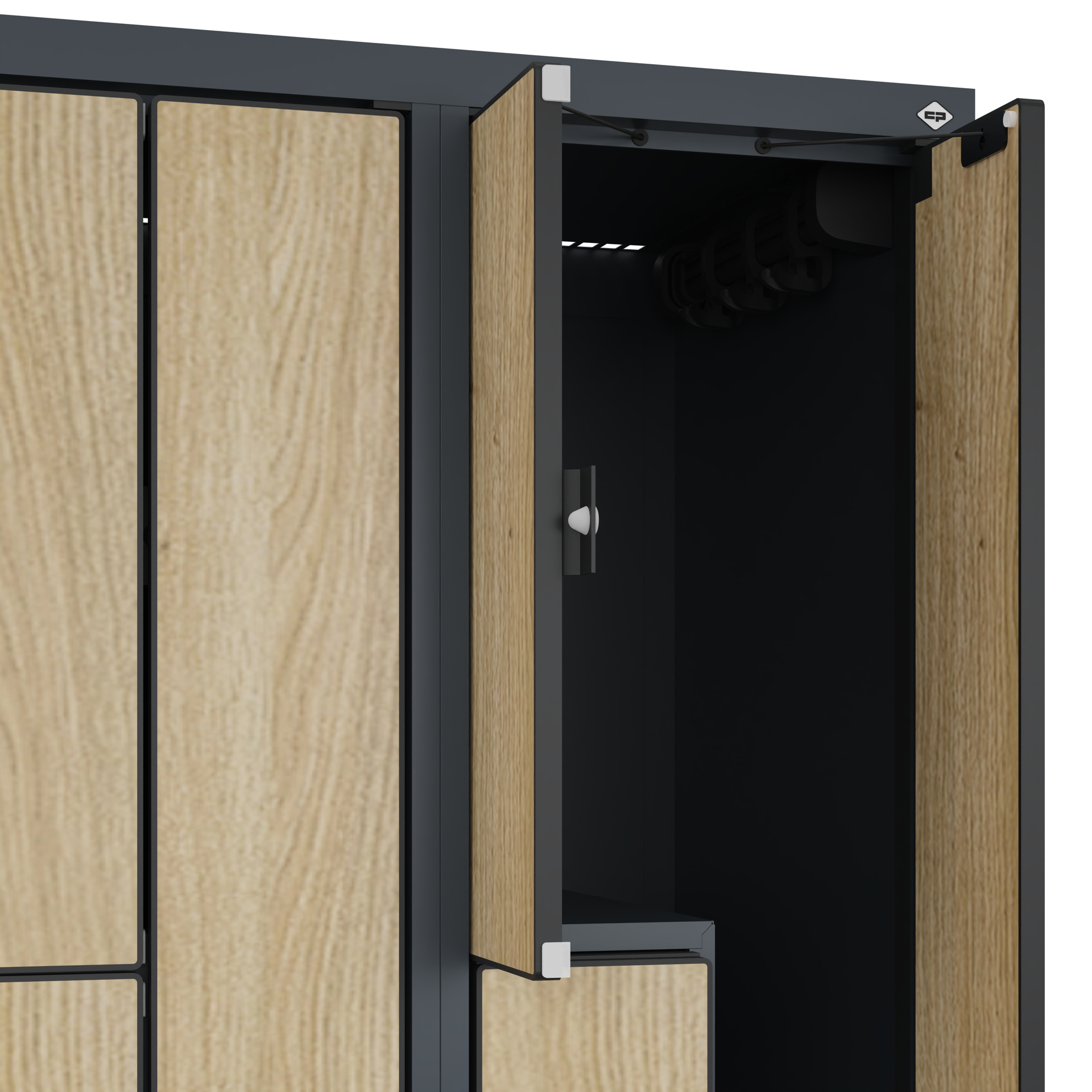 C+P Z-Spind Evolo PLUS, Bank, 2 F�cher, 2120x300x815mm