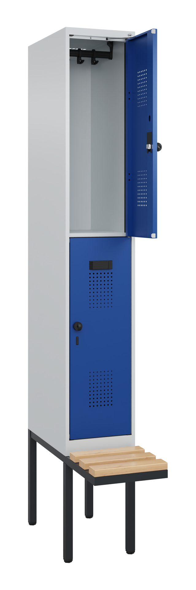 C+P Doppelstock-Spind Evolo PLUS, Bank, 2 Fächer, 
