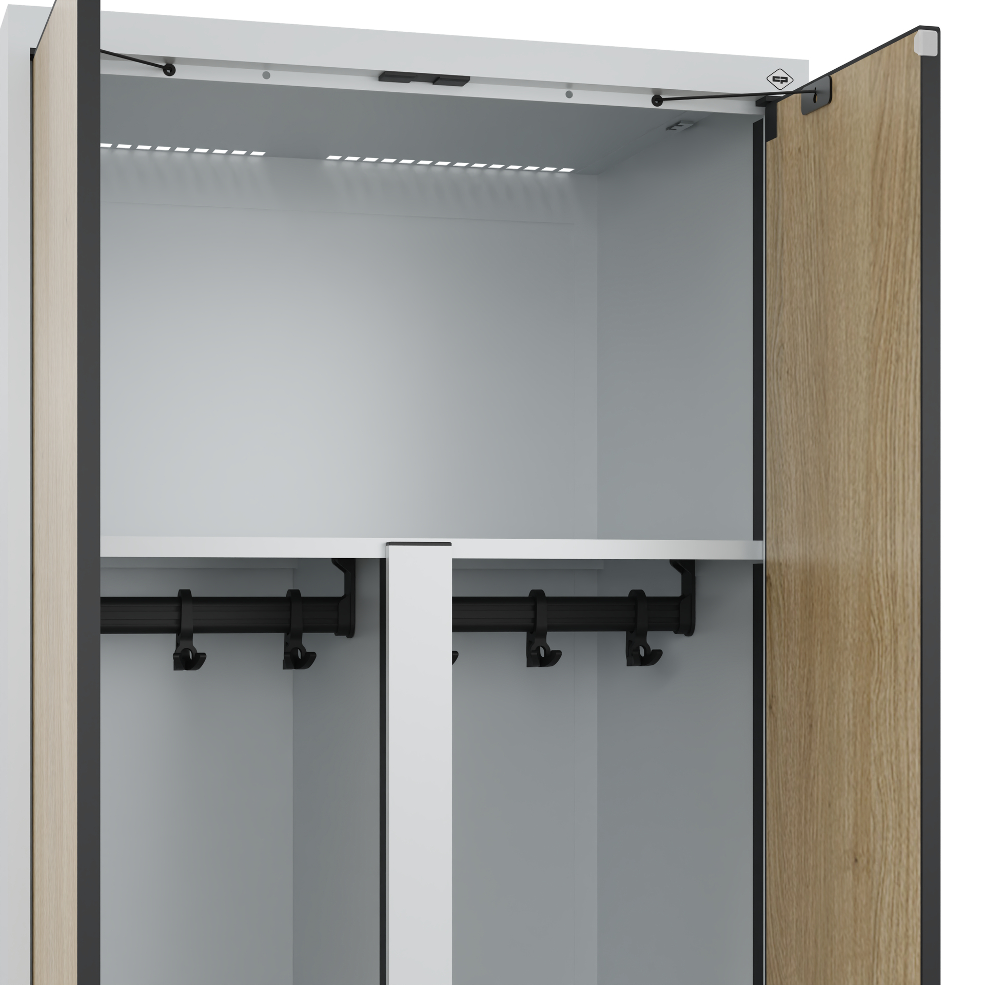 C+P PSA Schwarz-Wei�-Spind Evolo PLUS, Bank, 2 Abteile, 2120x600x815mm C+P PSA Schwarz-Wei�-Spind Evolo PLUS, Bank, 2 Abteile, 2120x600x815mm