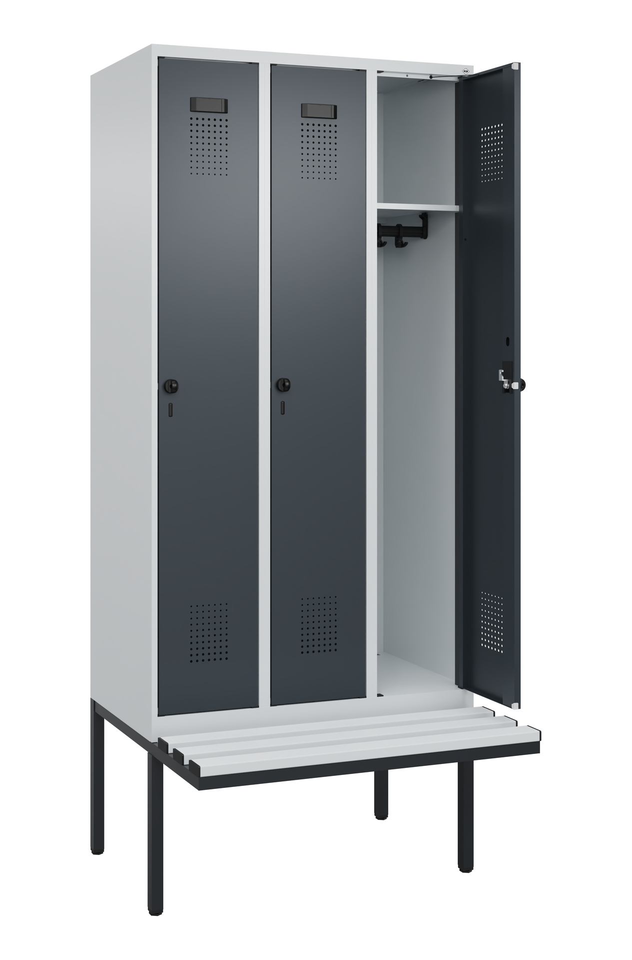 C+P Spind Evolo PLUS, Bank, 3 Abteile, 2120x900x81