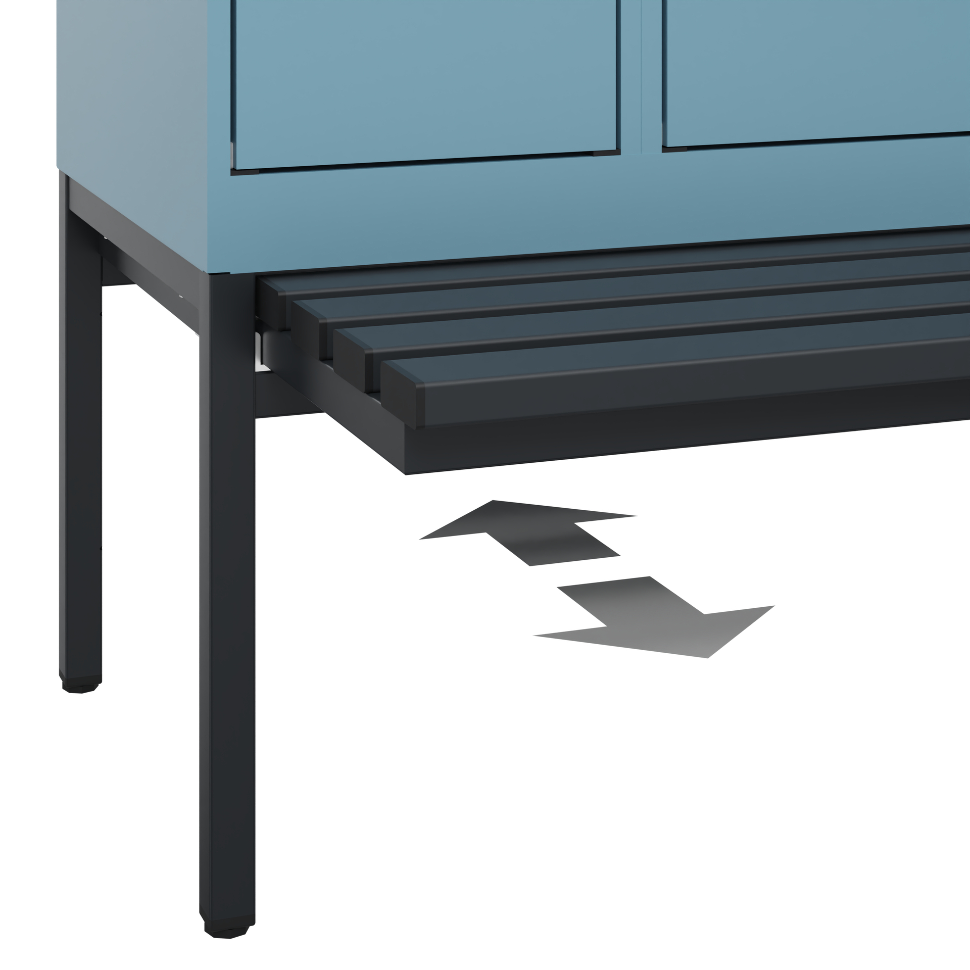 C+P Doppelstöckiger Spind Evolo PLUS, 2 Fächer, 2120x300x815mm