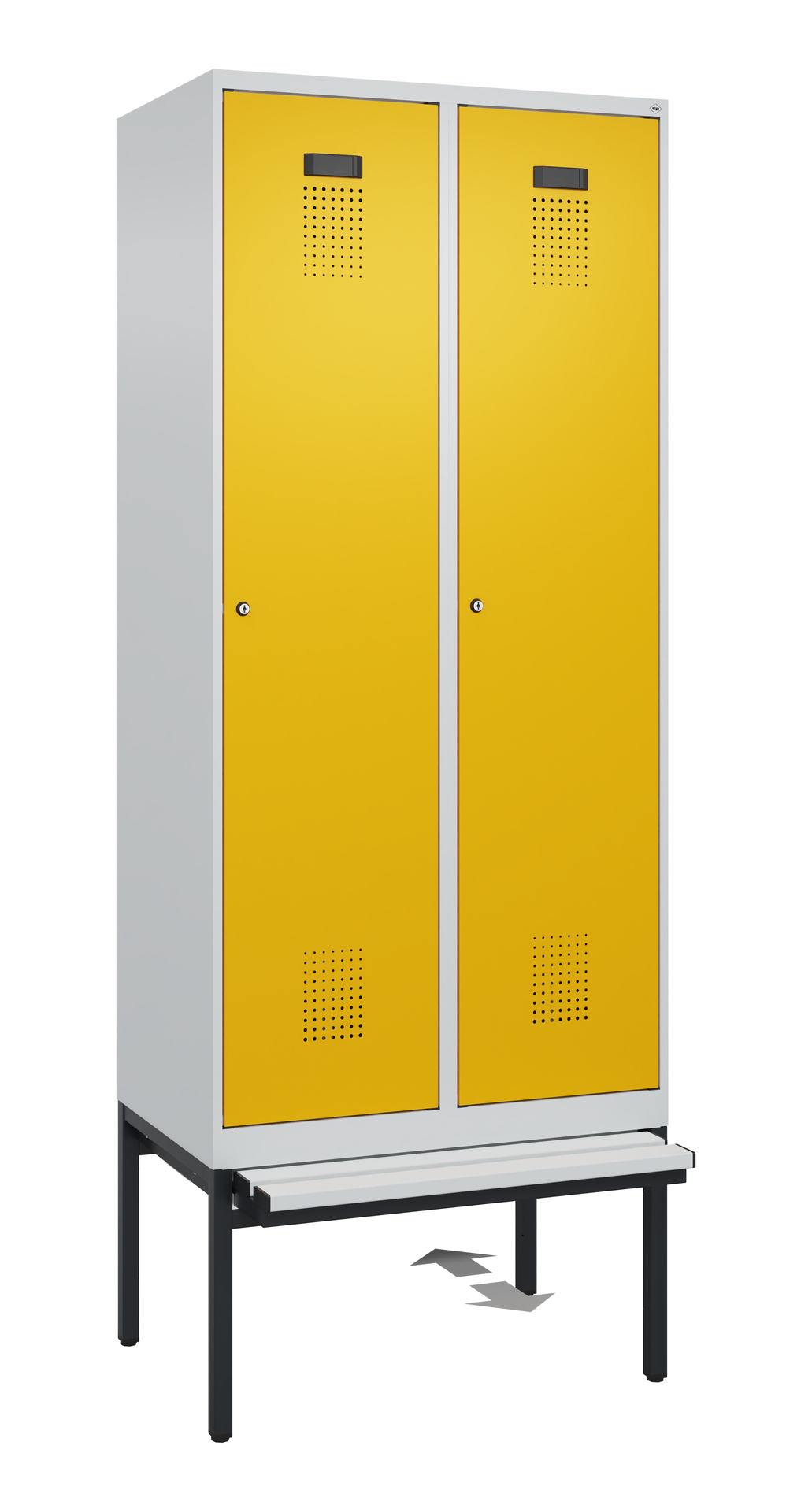 C+P Spind Evolo PLUS, Bank, 2 Abteile, 2120x800x815mm