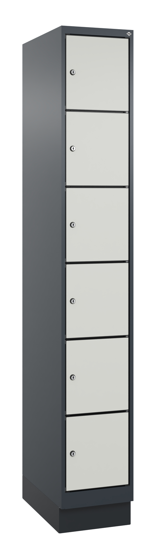 C+P Schlie�fachschrank Evolo PLUS, Sockel, 6 F�cher, 1950x300x500mm